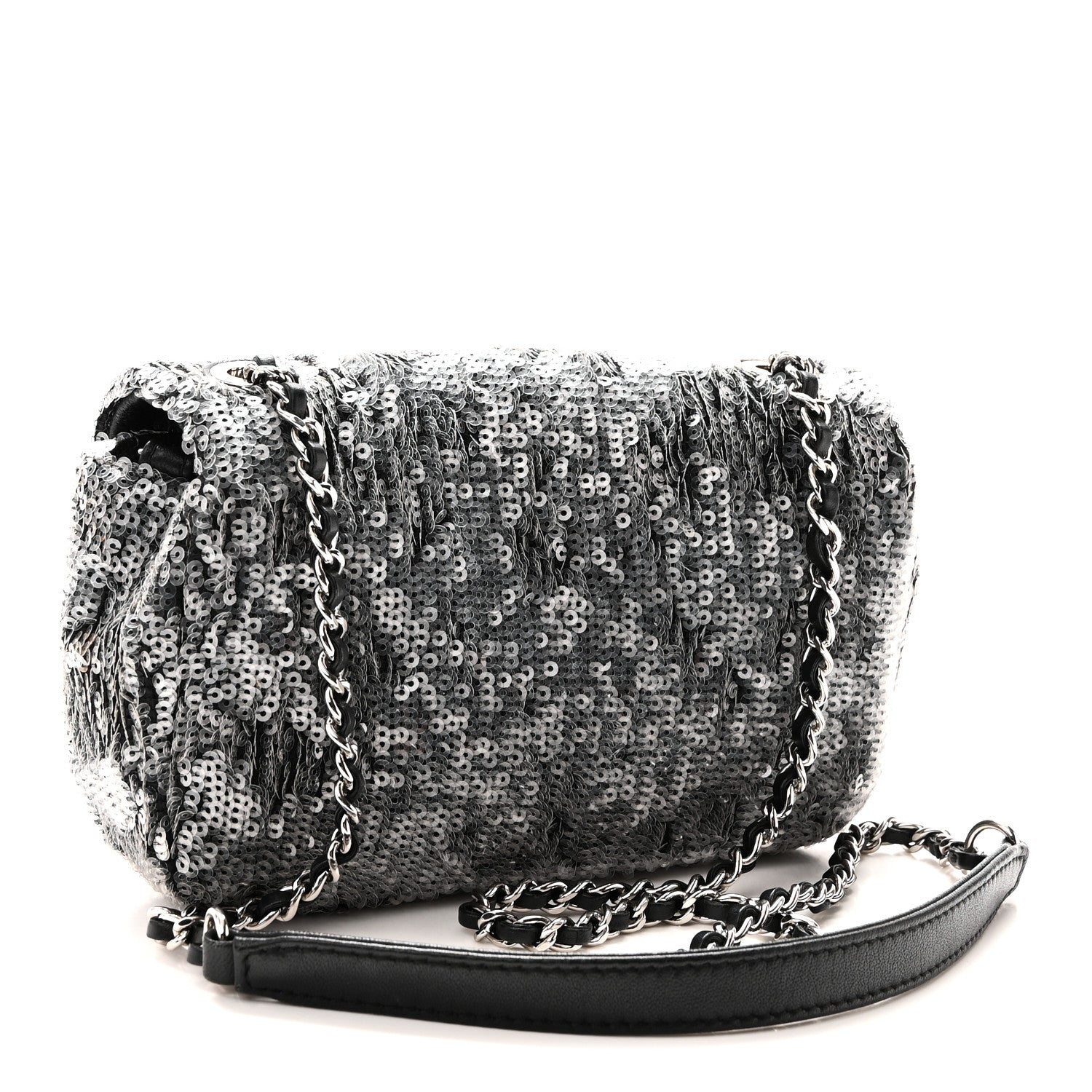 Sequin Mini Rectangular Single Flap Black — view 3