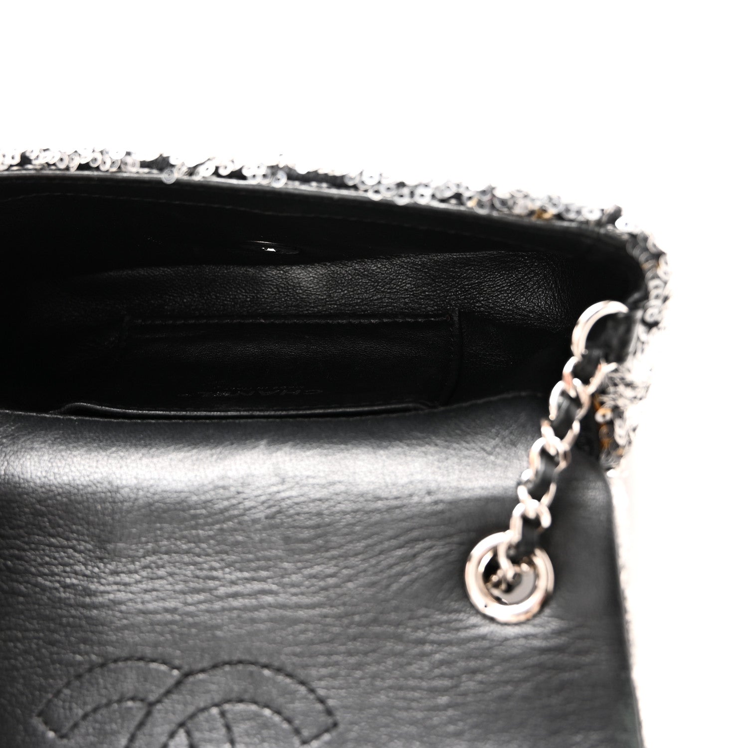Sequin Mini Rectangular Single Flap Black — view 5
