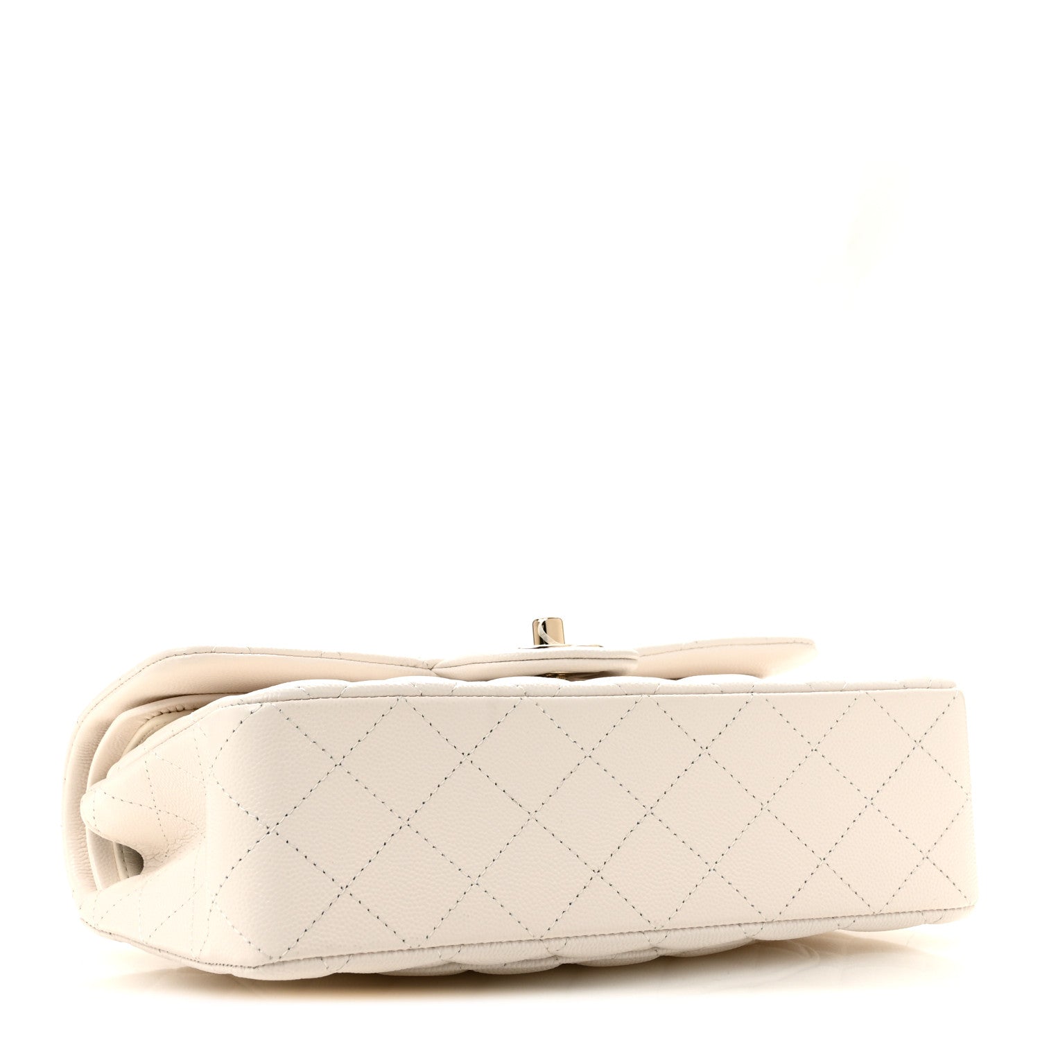 Caviar Quilted Small Double Flap White — view 4