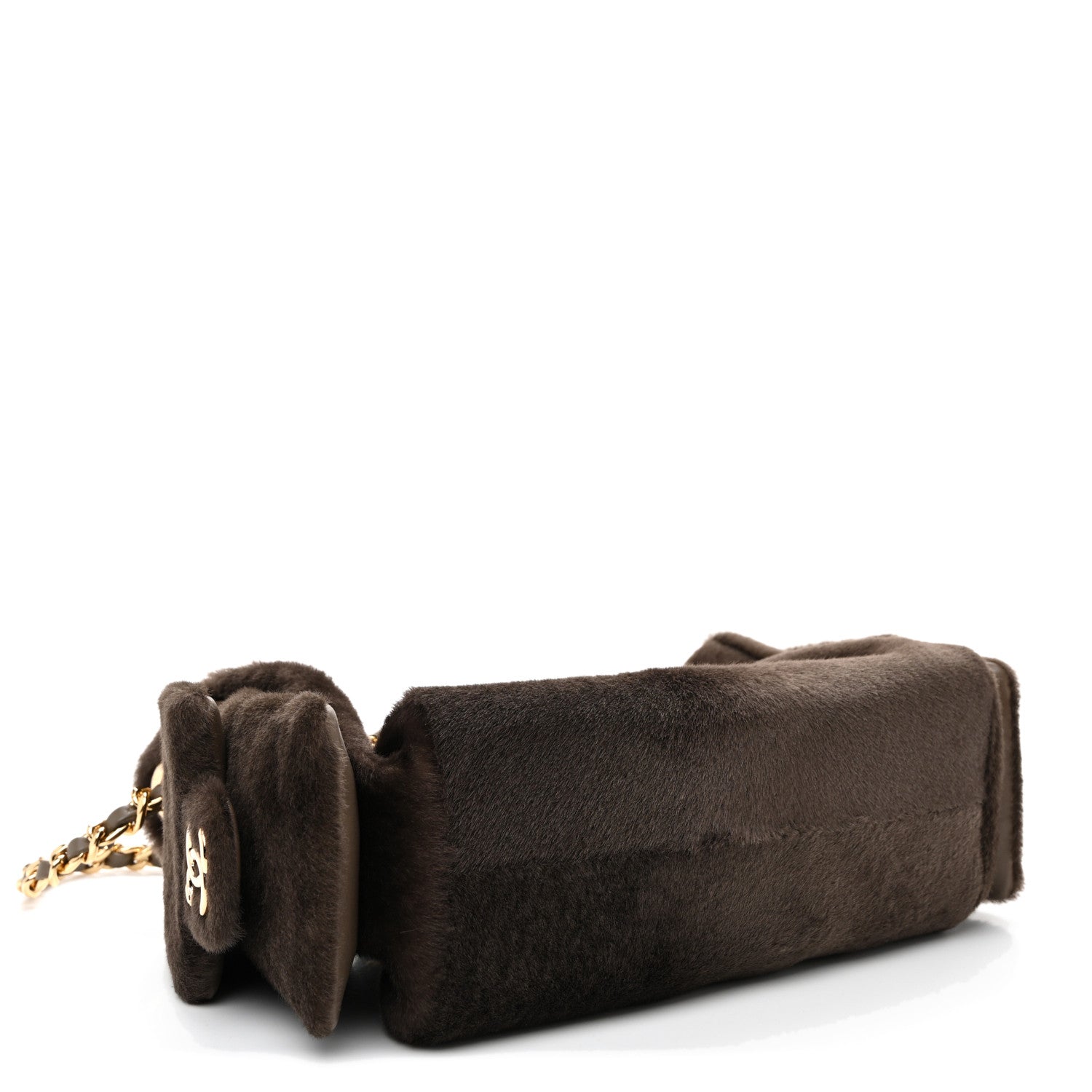 Pony Hair Mini Chanel 25 Handbag Dark Khaki — view 4