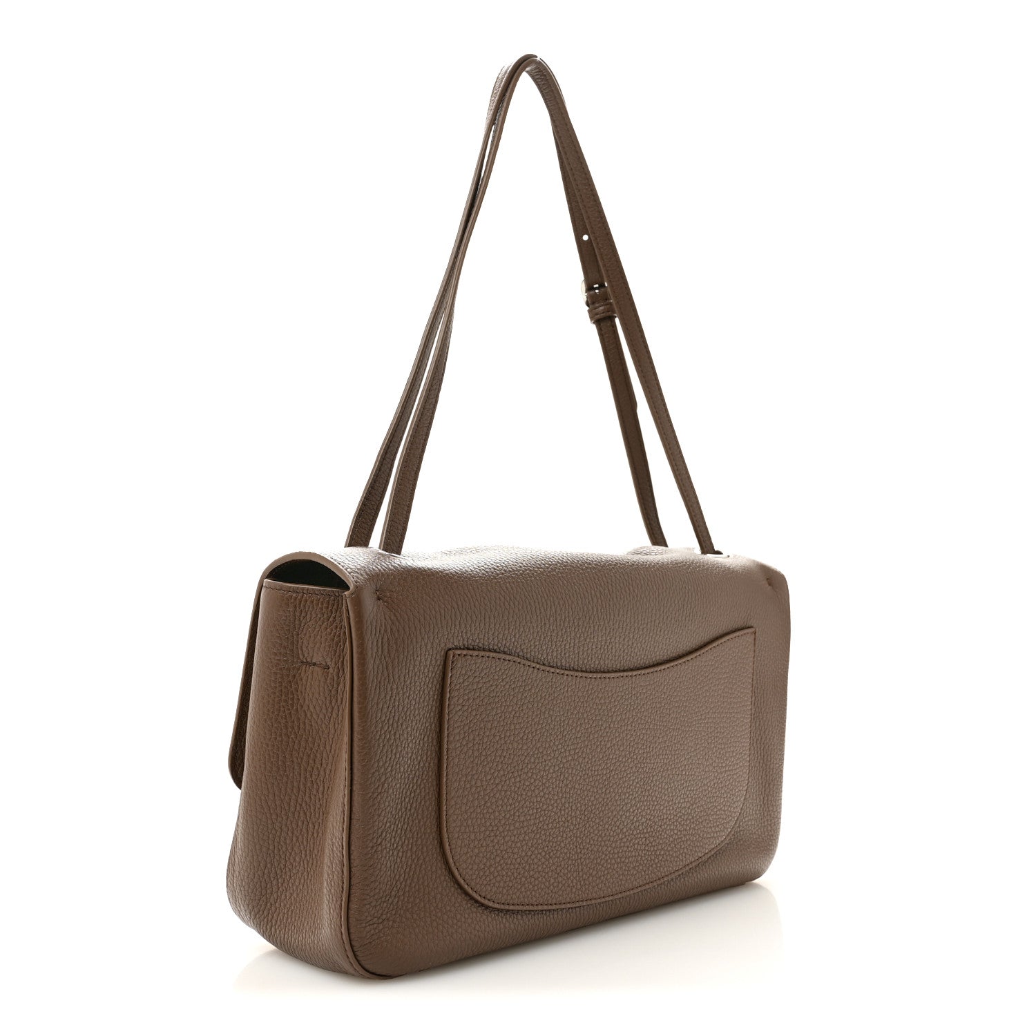 Grained Calfskin Small Souplissimo Maxi Flap Light Brown — view 3