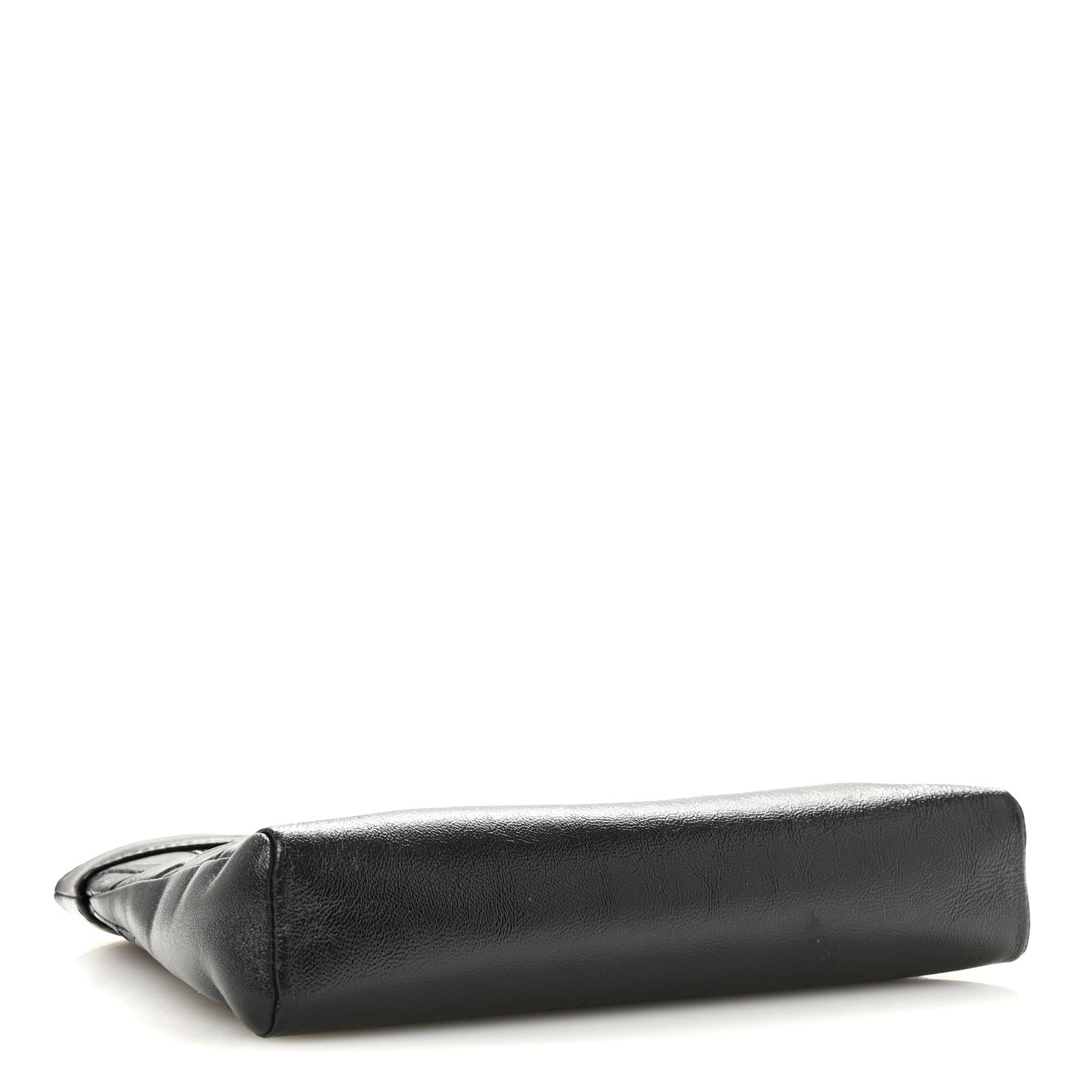 Shiny Crumpled Calfskin Quilted Mini 31 Shopping Bag Black — view 4