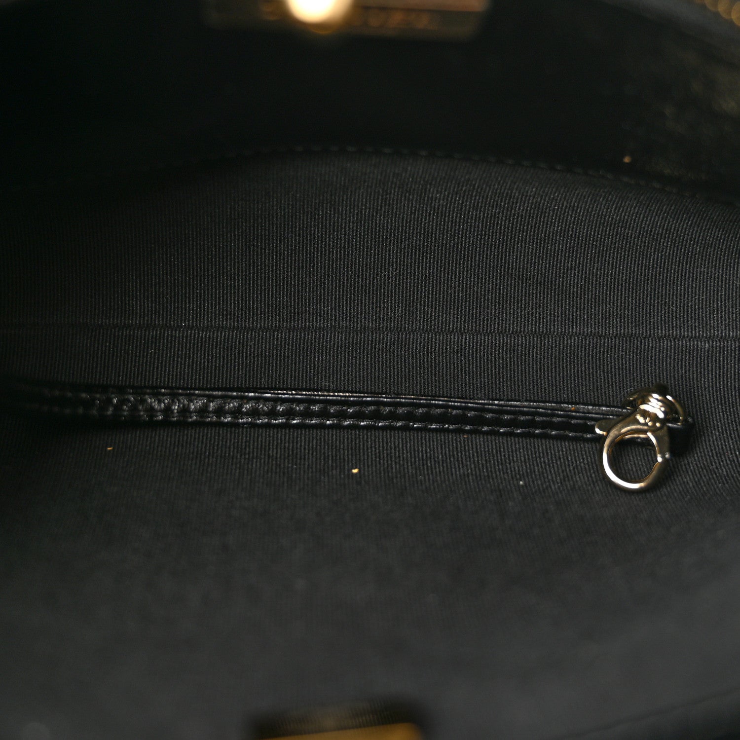 Shiny Crumpled Calfskin Quilted Mini 31 Shopping Bag Black — view 5
