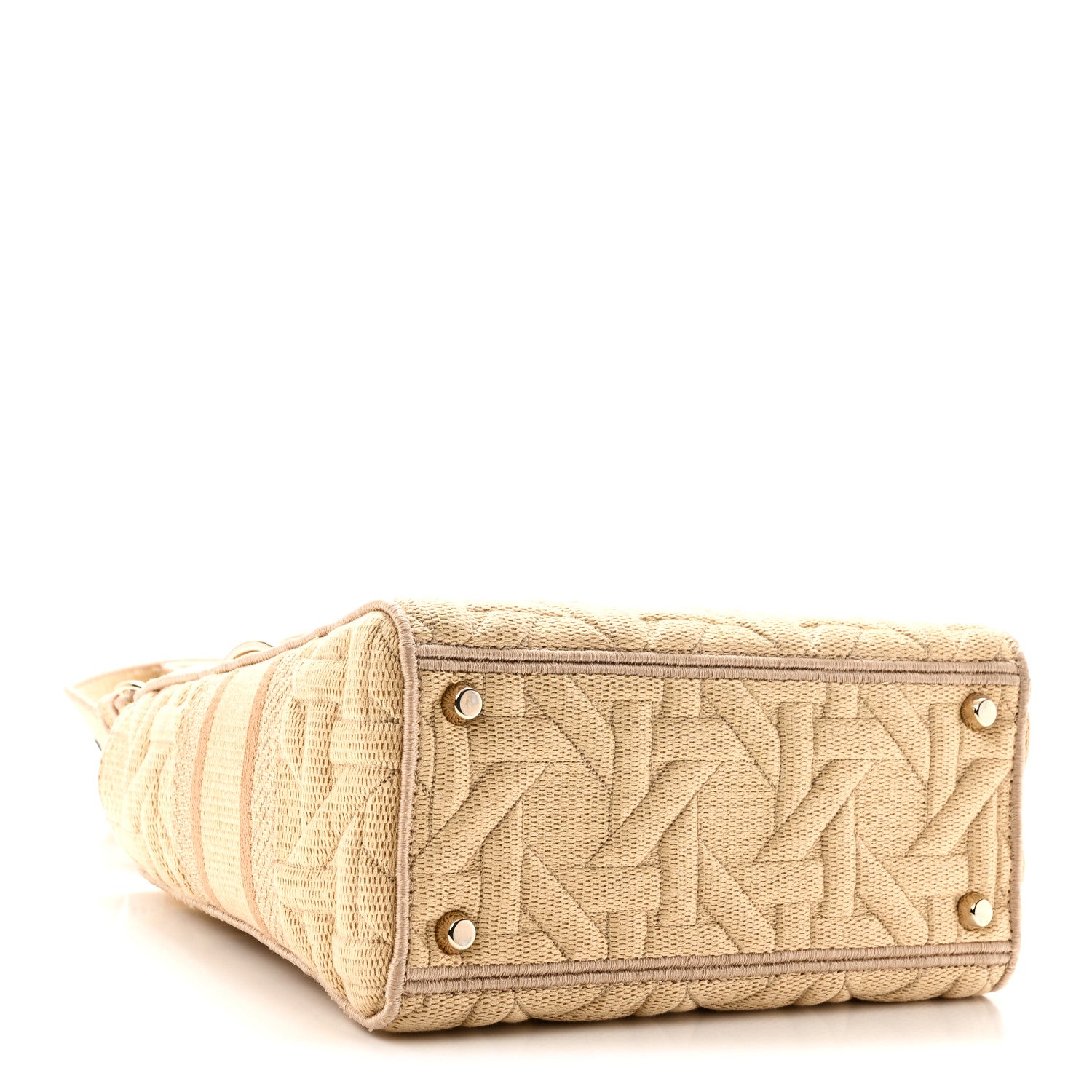 Raffia Woven 3D Embroidered Medium Lady D-Lite Natural Black — view 4