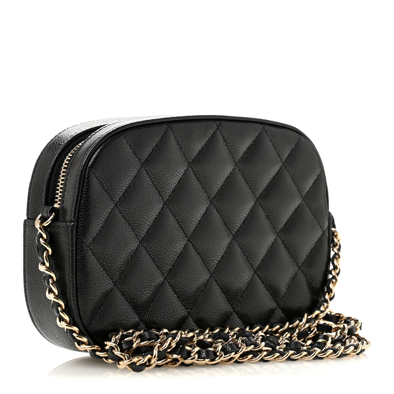 Caviar Quilted Chain Camera Bag Black — view 3
