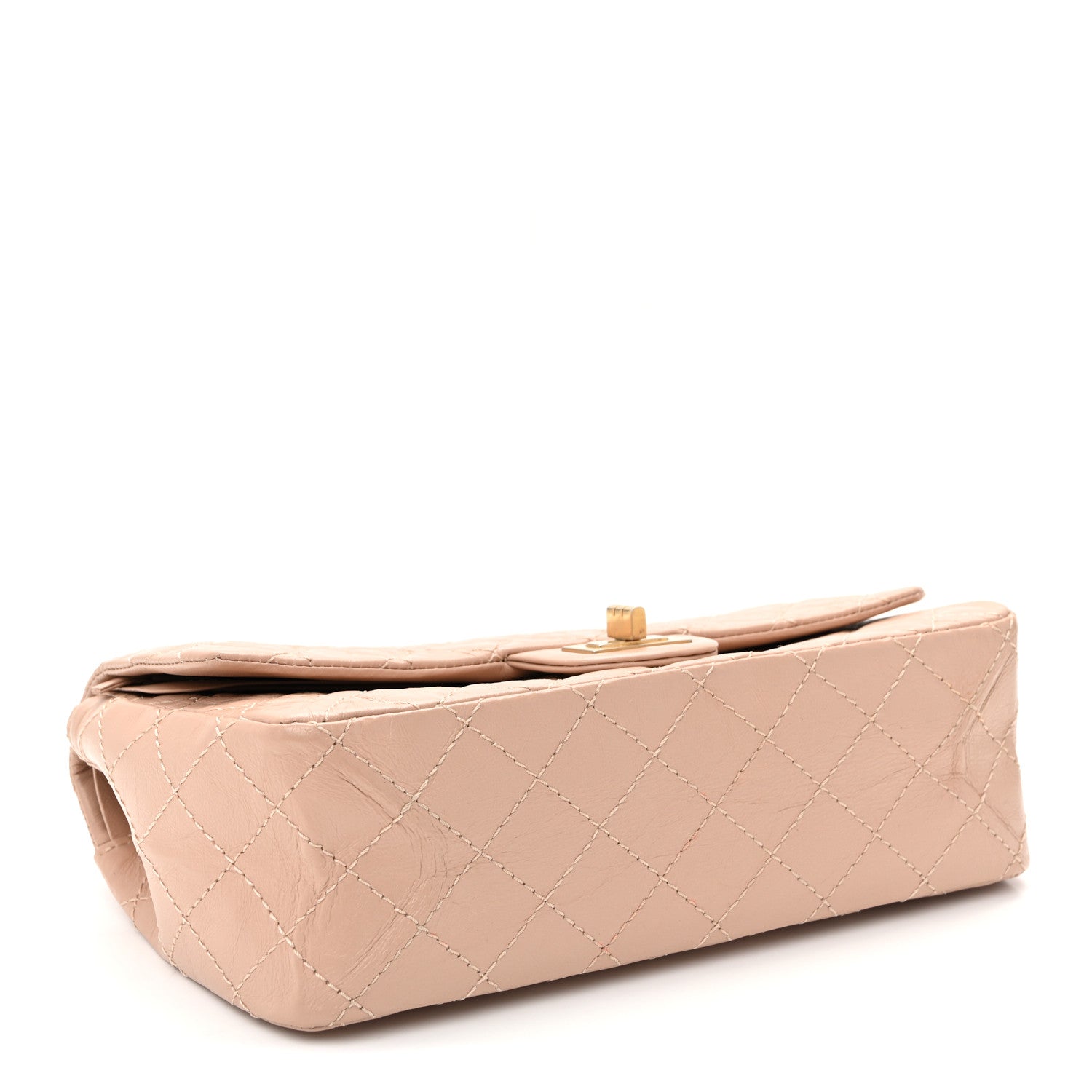 Aged Calfskin Quilted 2.55 Reissue 225 Flap Light Beige — view 4
