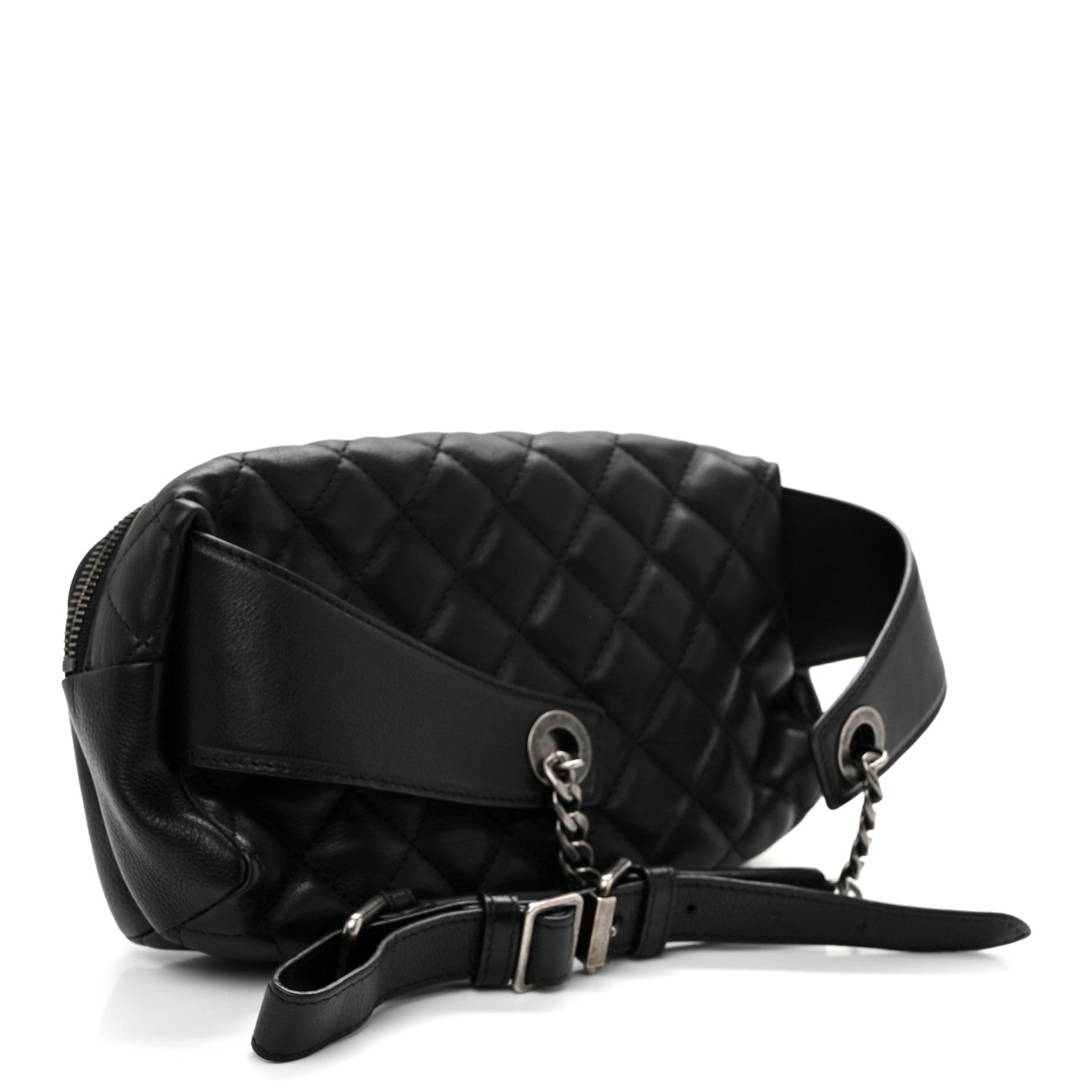 Calfskin Quilted Waist Bag Black — view 3