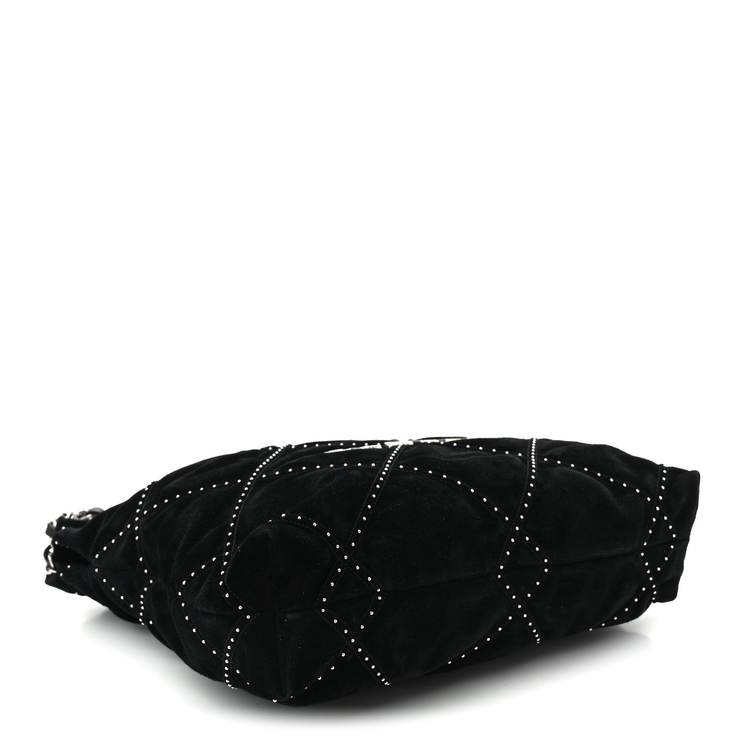 Suede Quilted Studded Small Chanel 22  Black — view 4