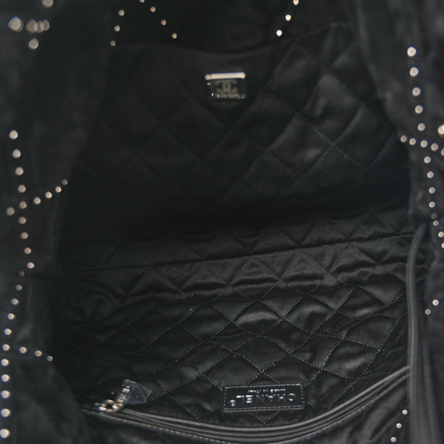 Suede Quilted Studded Small Chanel 22  Black — view 5