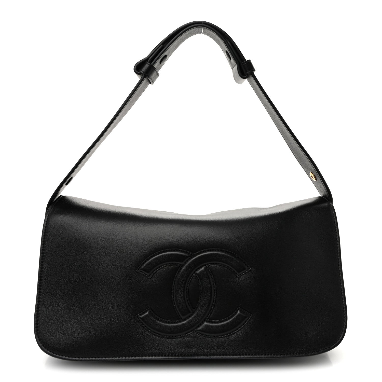 Lambskin CC Maxi Messenger Bag Black