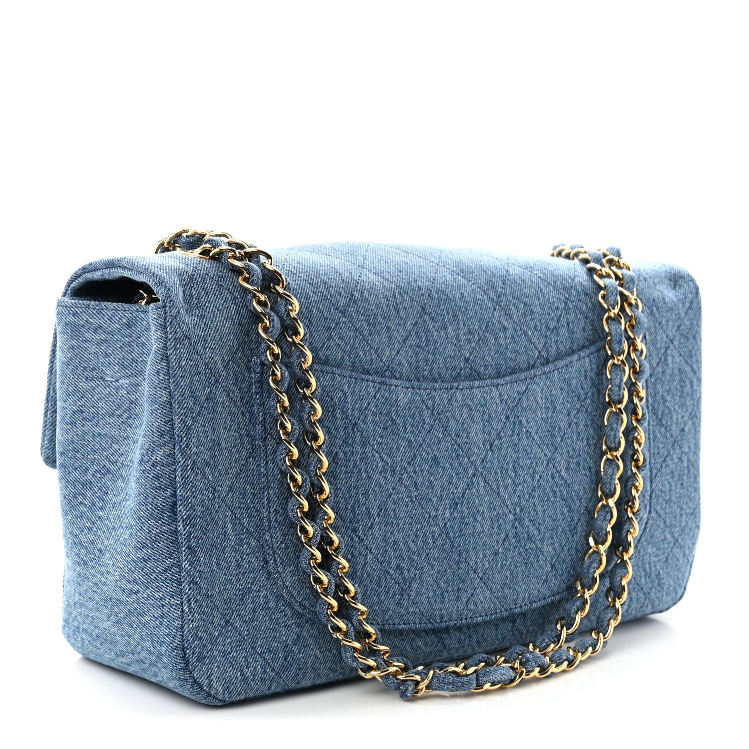 Denim Small Souplissimo Maxi Flap Blue — view 3