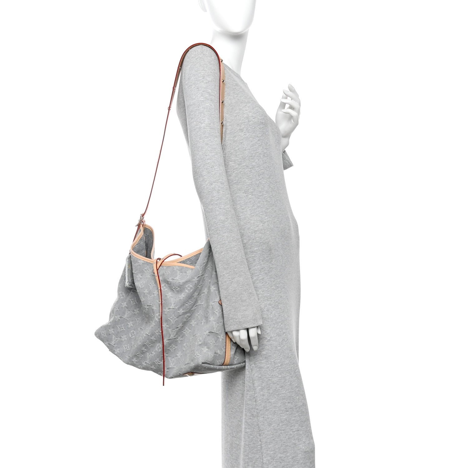Monogram Denim CarryAll MM Washed Grey — view 2