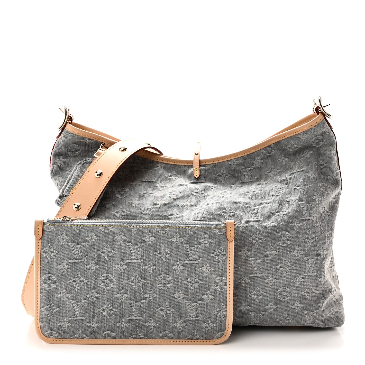 Monogram Denim CarryAll MM Washed Grey — view 3