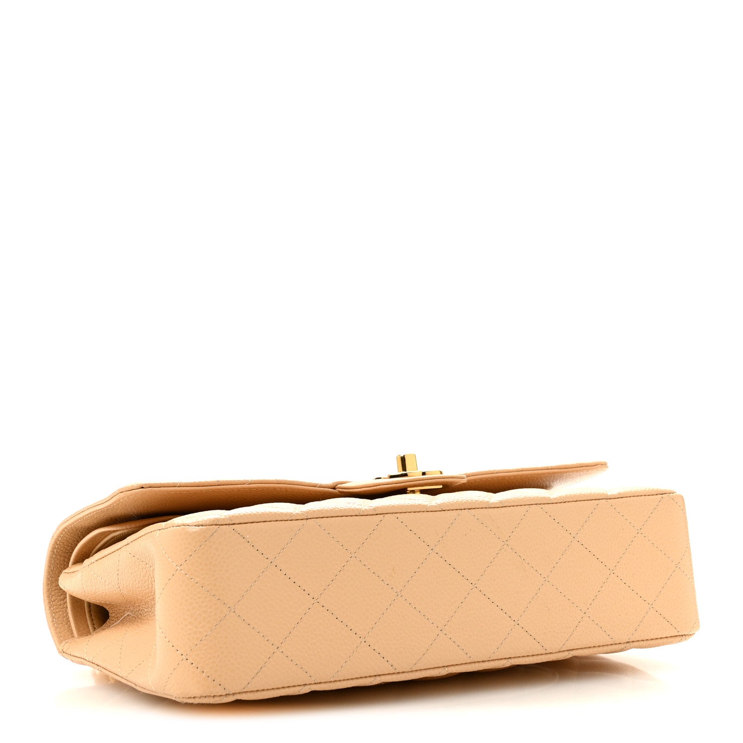 Caviar Quilted Medium Double Flap Beige — view 4