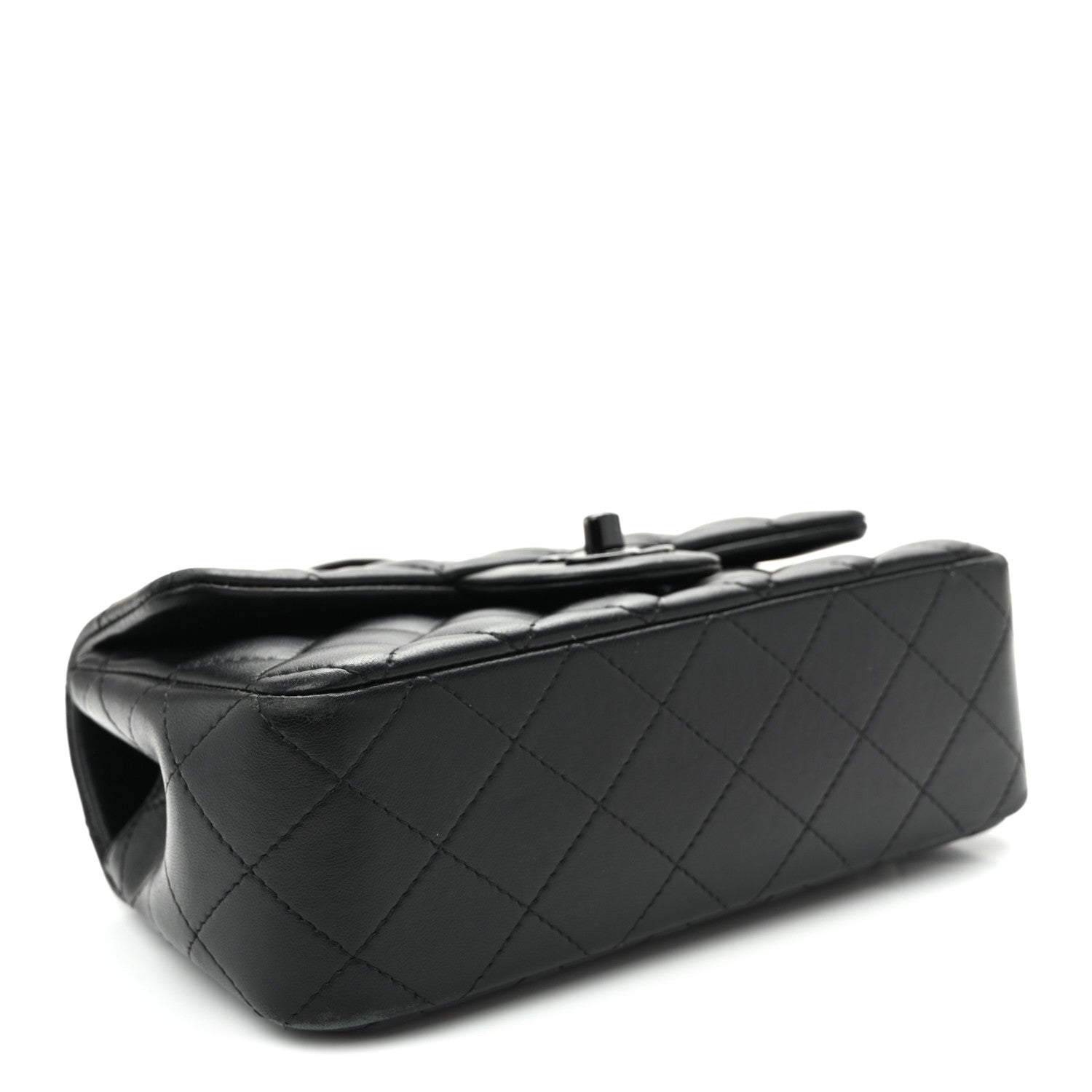 Lambskin Quilted Mini Top Handle Rectangular Flap So Black — view 4
