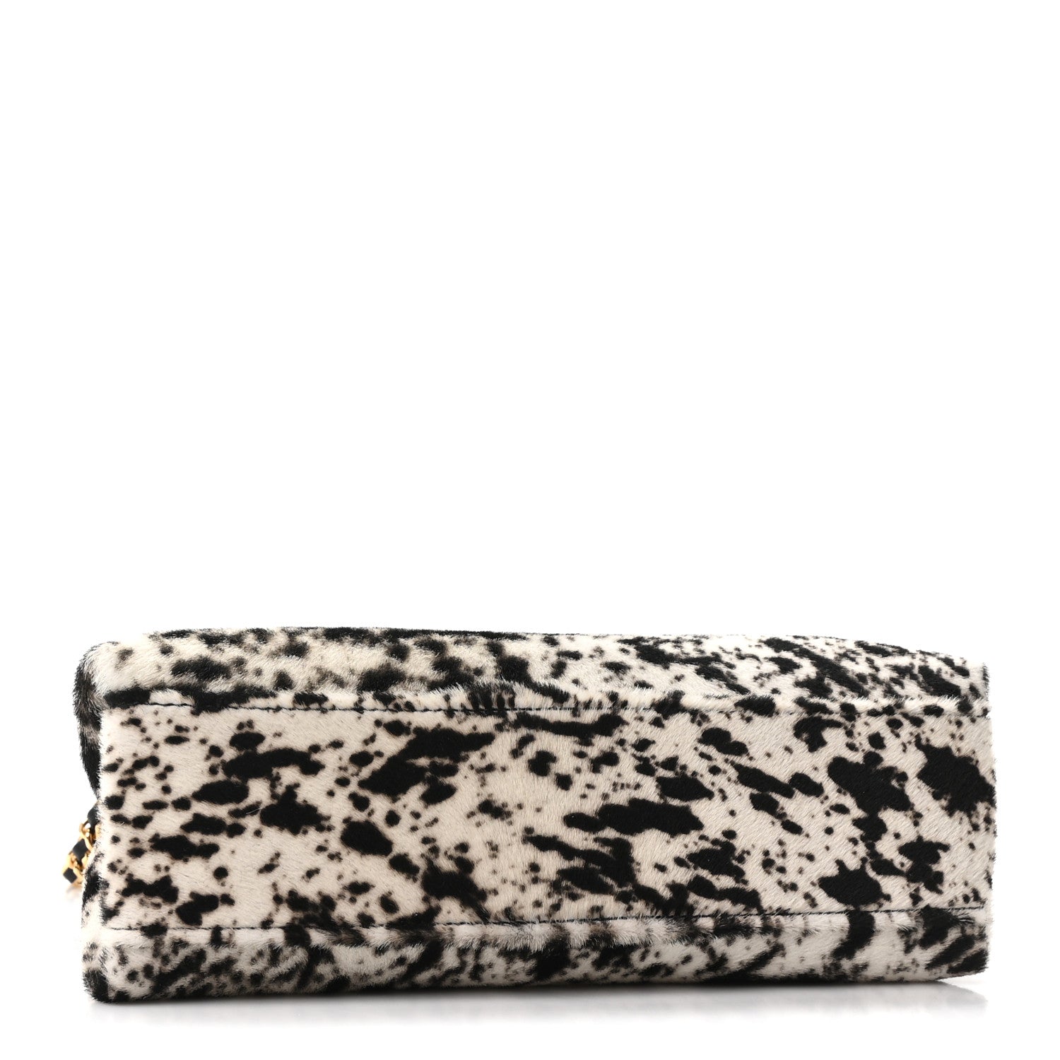 Pony Hair Printed Chic Lady Small Shopping Tote White Black — view 4
