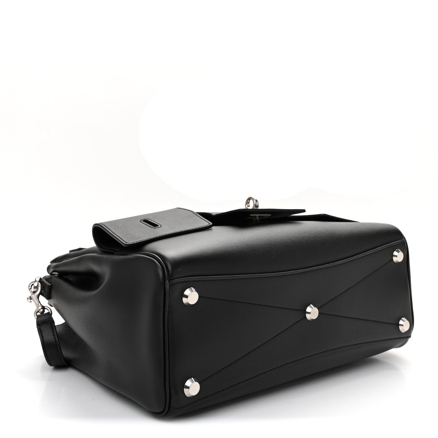 Smooth Calfskin Small Bel Air Carry All Bag Black — view 4