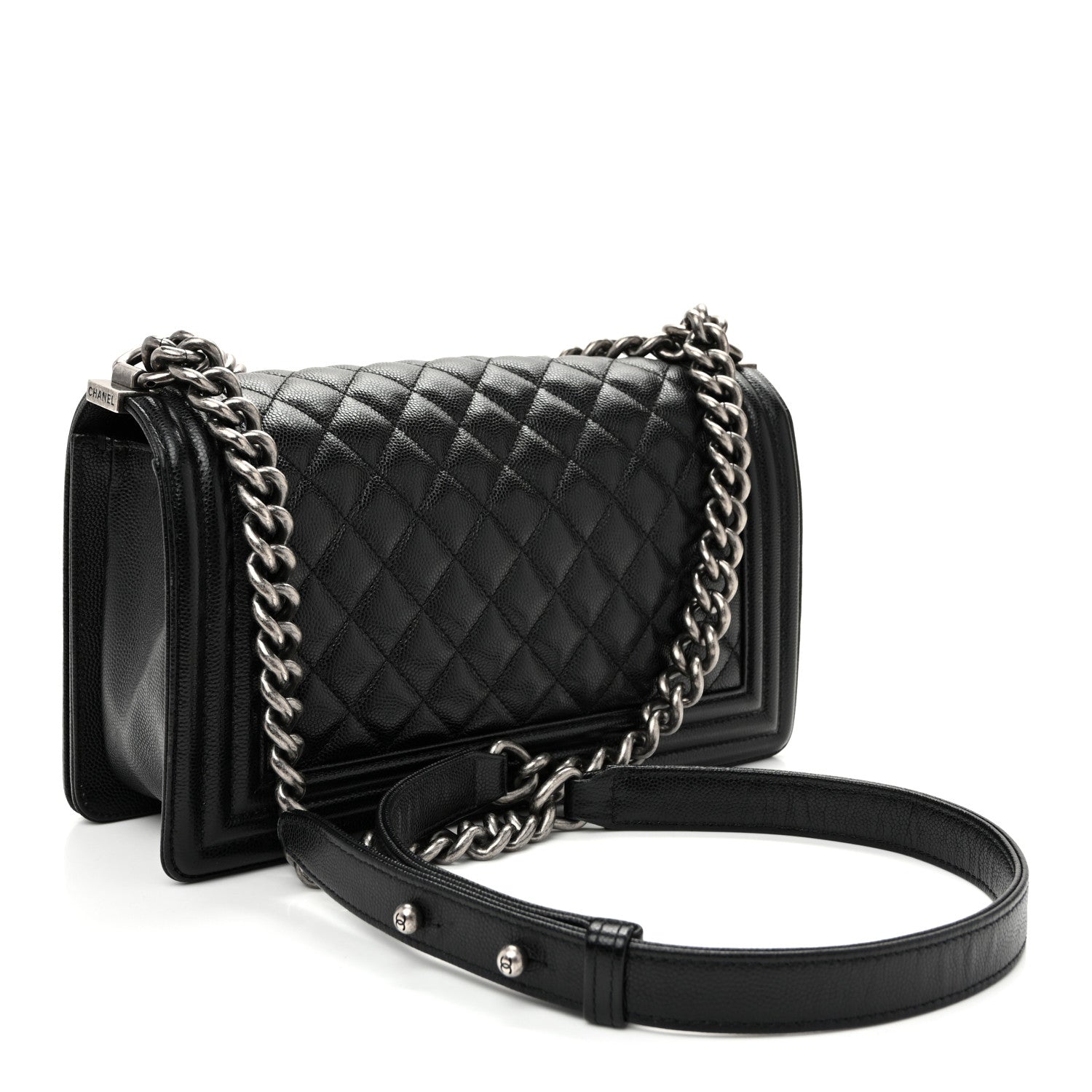 Caviar Quilted Medium Boy Flap Black — view 3