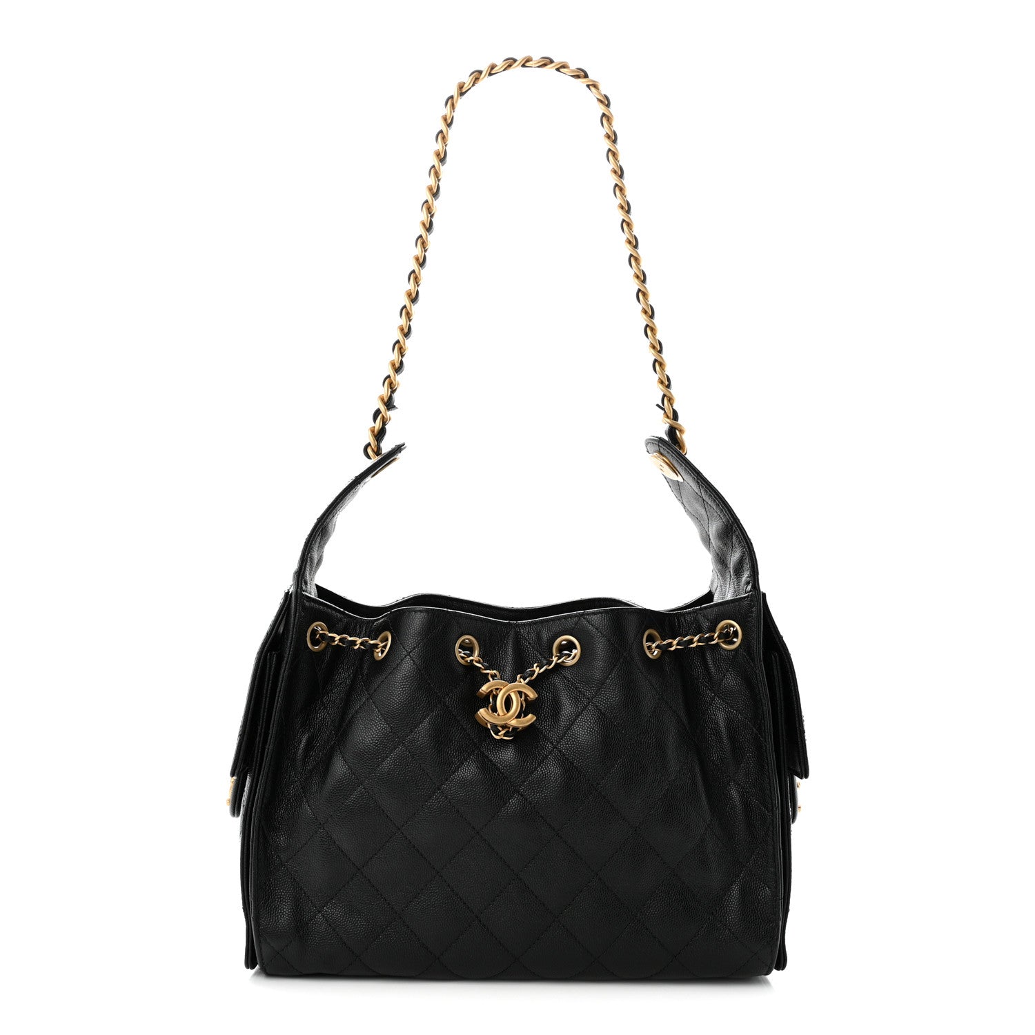 Caviar Quilted Small Chanel 25 Handbag Black