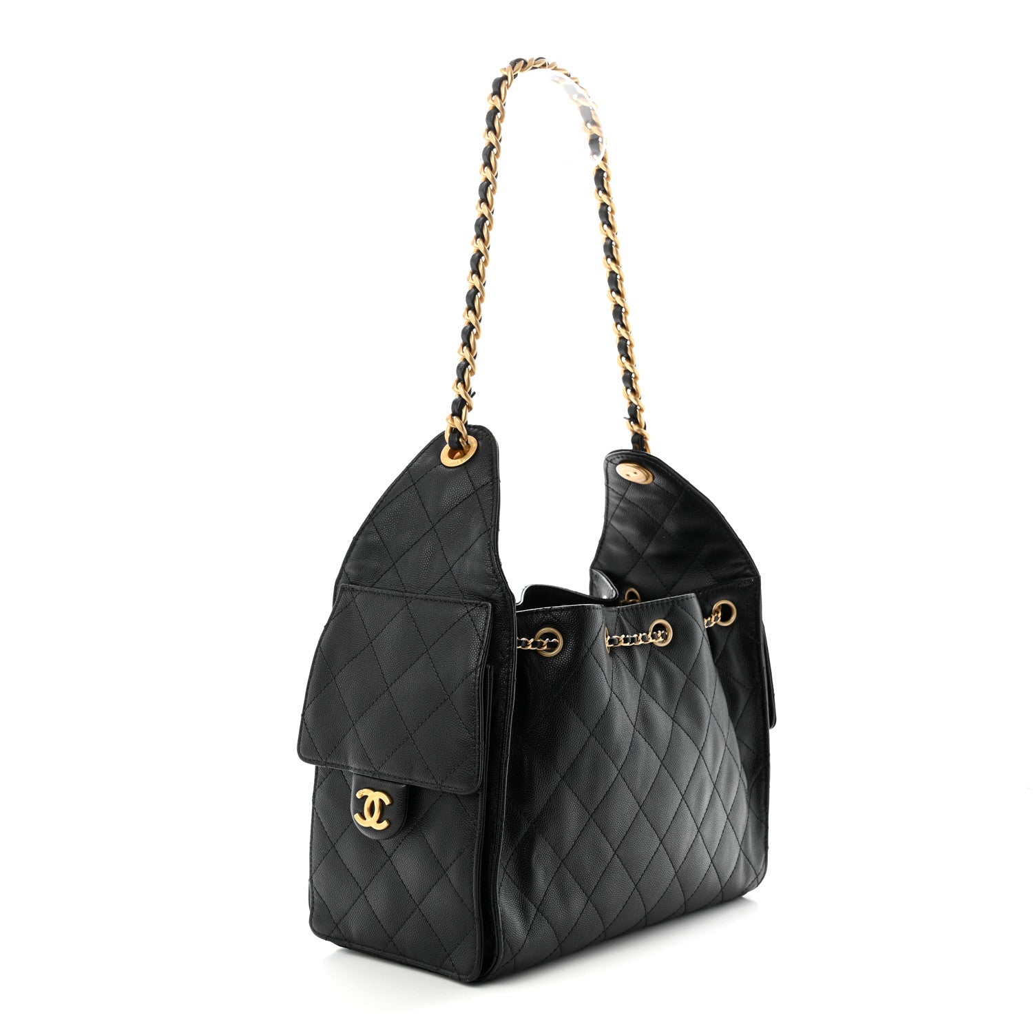 Caviar Quilted Small Chanel 25 Handbag Black — view 2