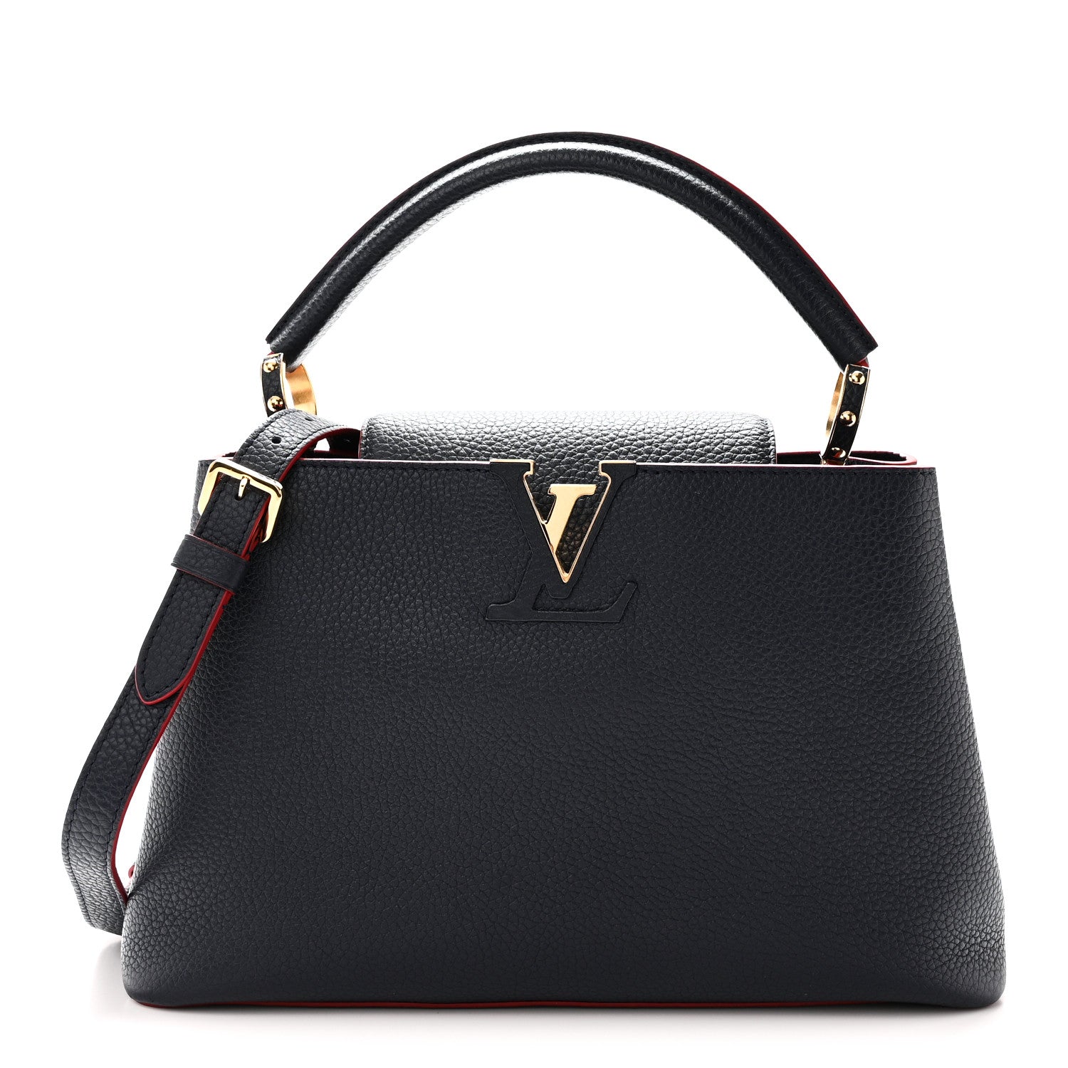 Taurillon Capucines PM Marine Rouge
