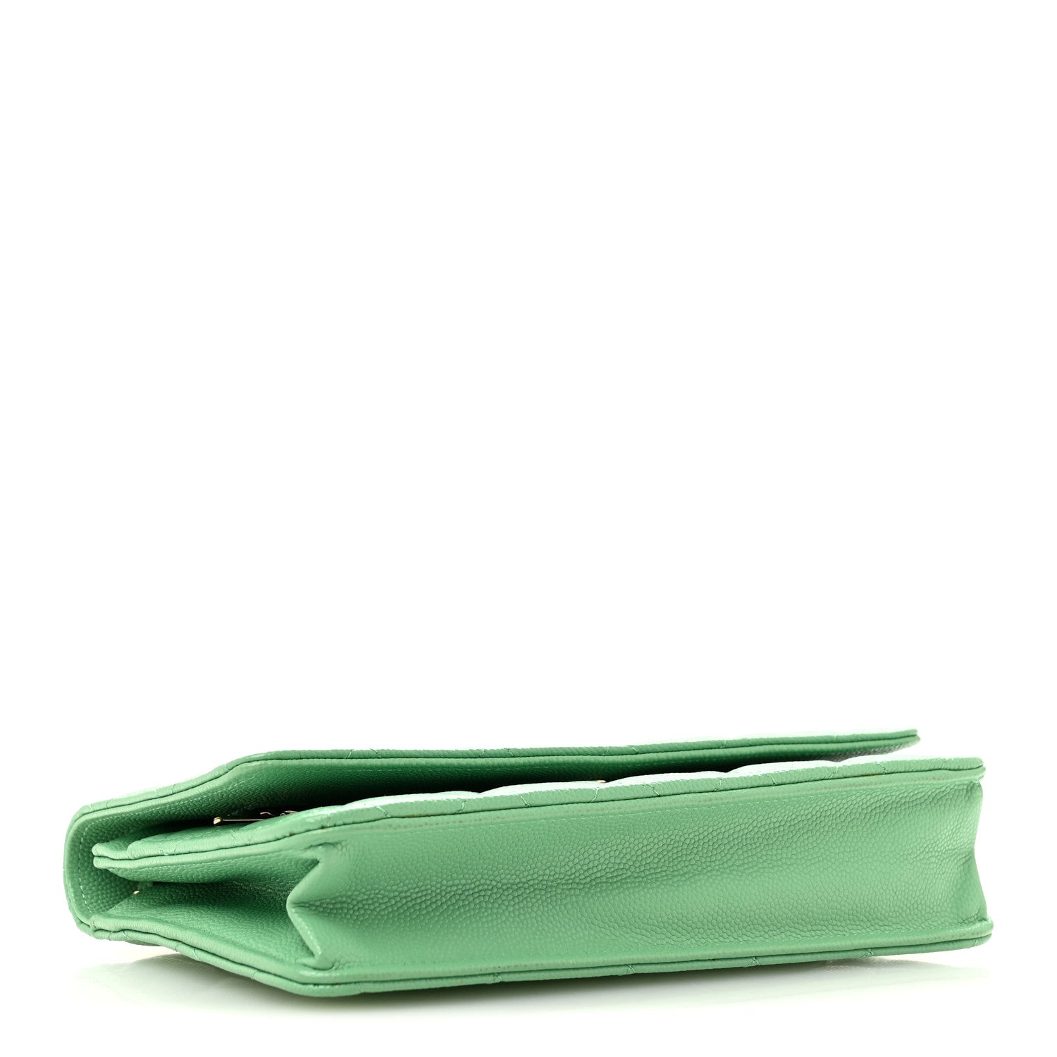 Caviar Quilted Wallet On Chain WOC Green — view 4