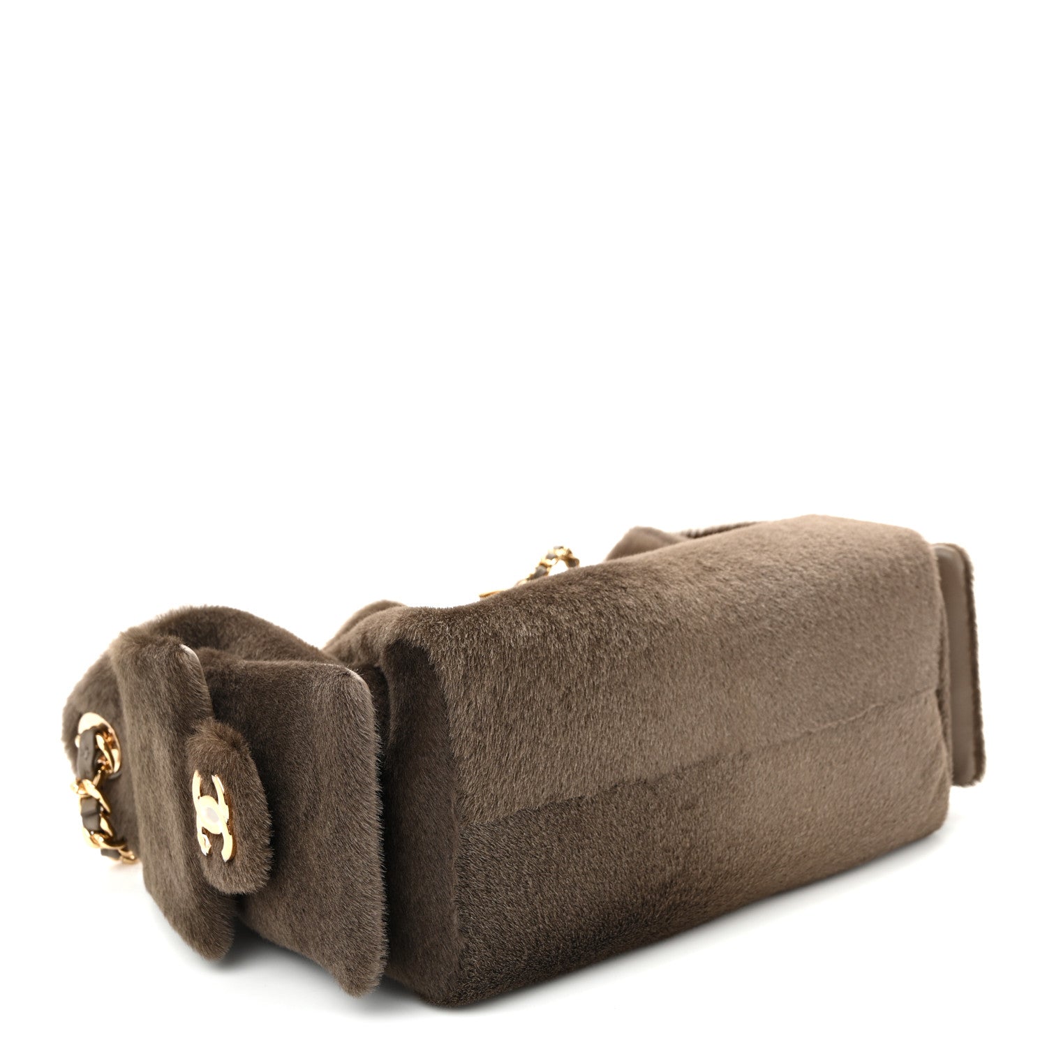 Pony Hair Mini Chanel 25 Handbag Dark Khaki — view 4