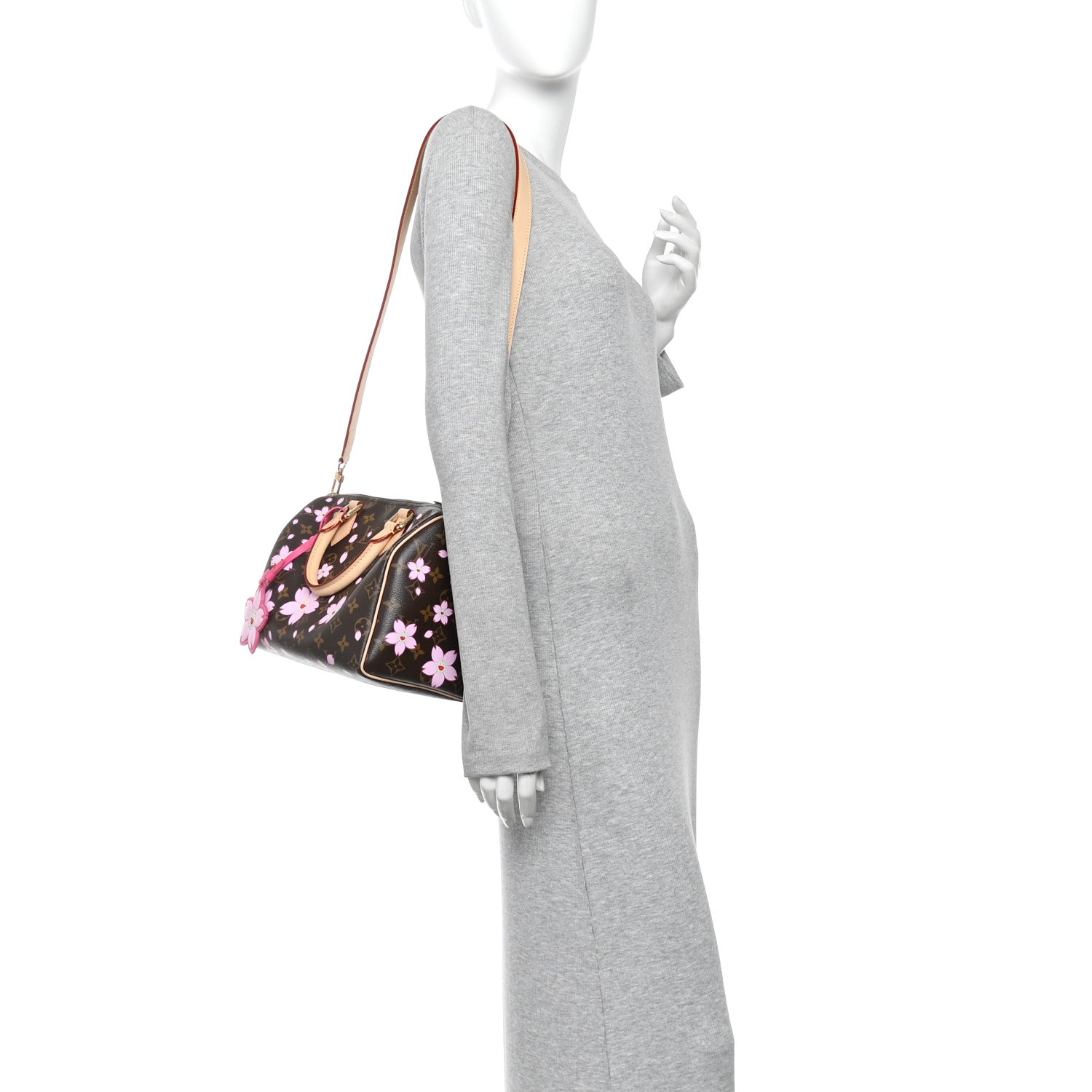 LV X TM Monogram Cherry Blossom Speedy Bandouliere 25 Sakura Brown — view 2