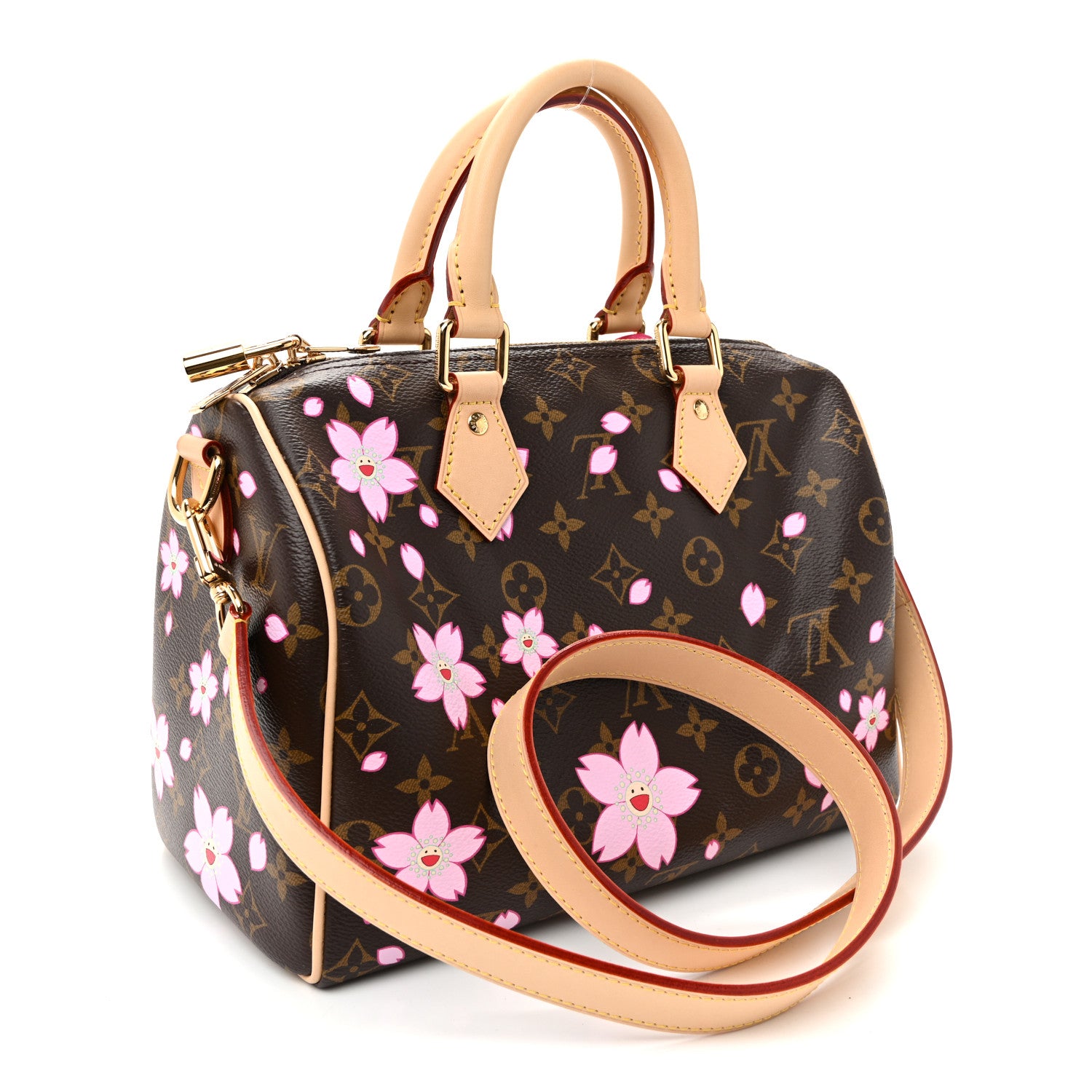 LV X TM Monogram Cherry Blossom Speedy Bandouliere 25 Sakura Brown — view 3