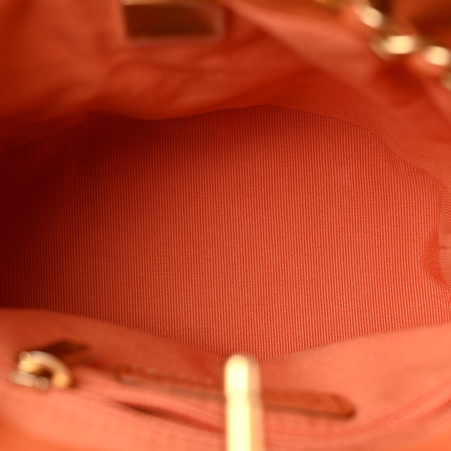 Calfskin Quilted Small CC Chain Bucket Backpack Orange — view 5