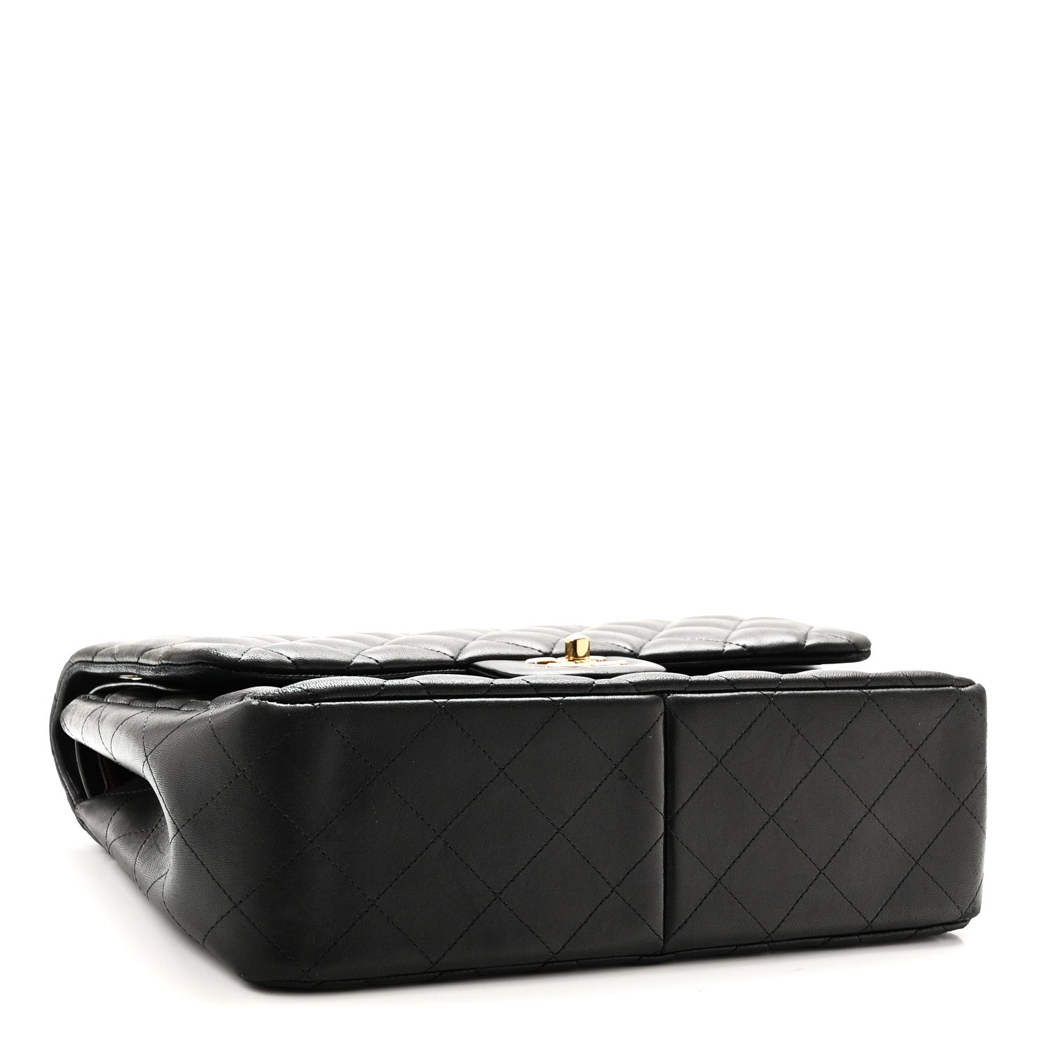 Lambskin Quilted Jumbo Double Flap Black — view 4