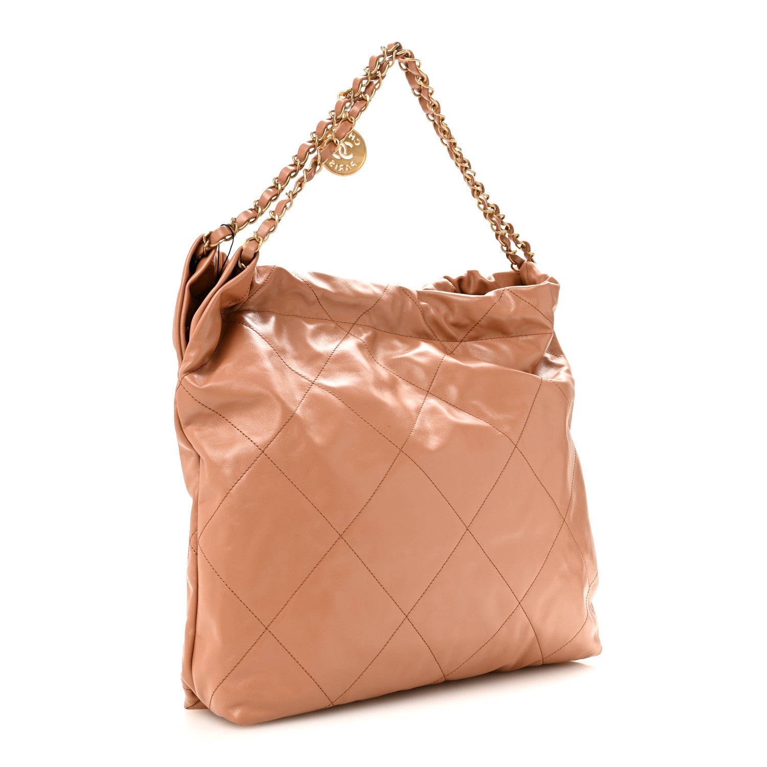Shiny Calfskin Quilted Chanel 22 Camel — view 4