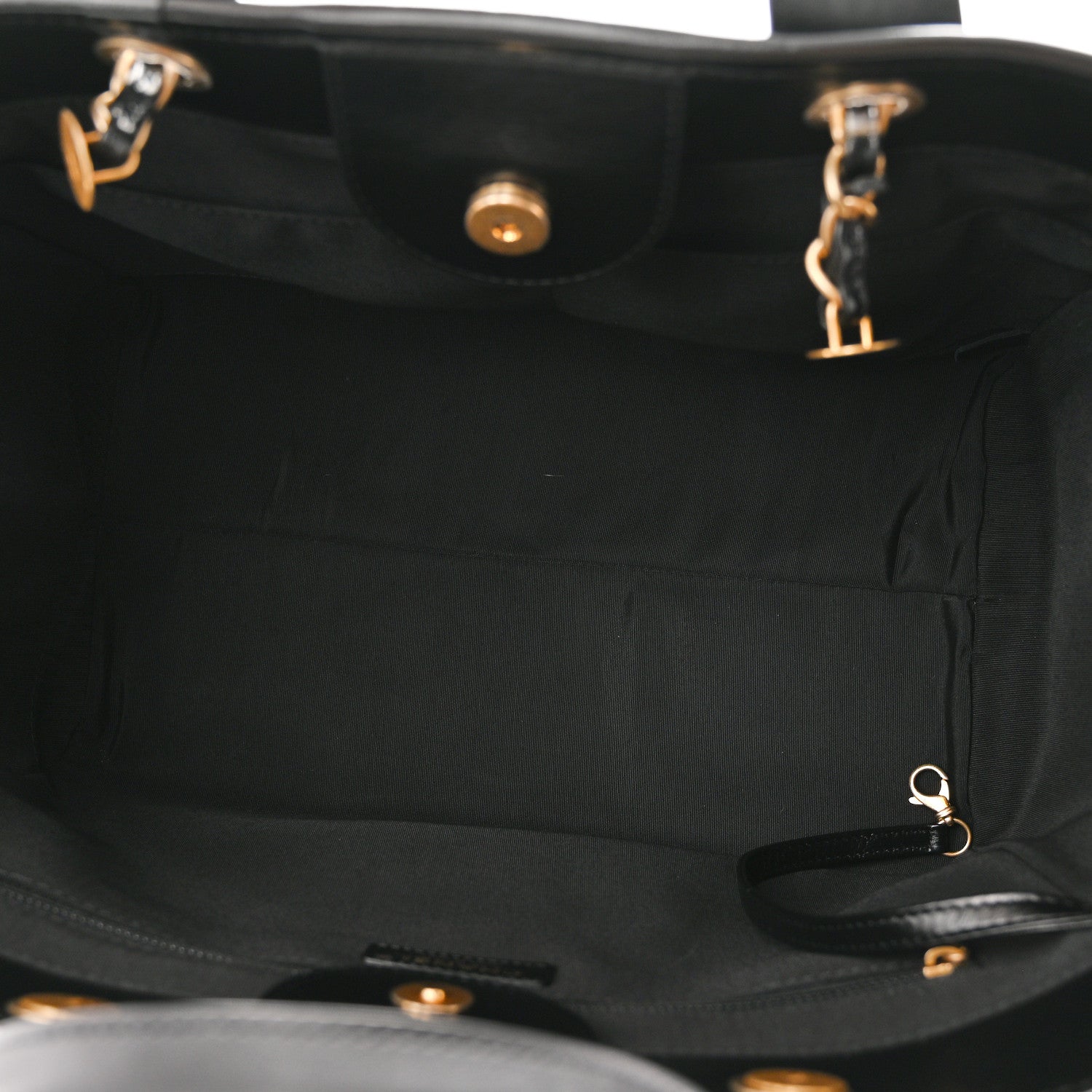 Aged Calfskin Medium Charms Deauville Tote Black — view 5