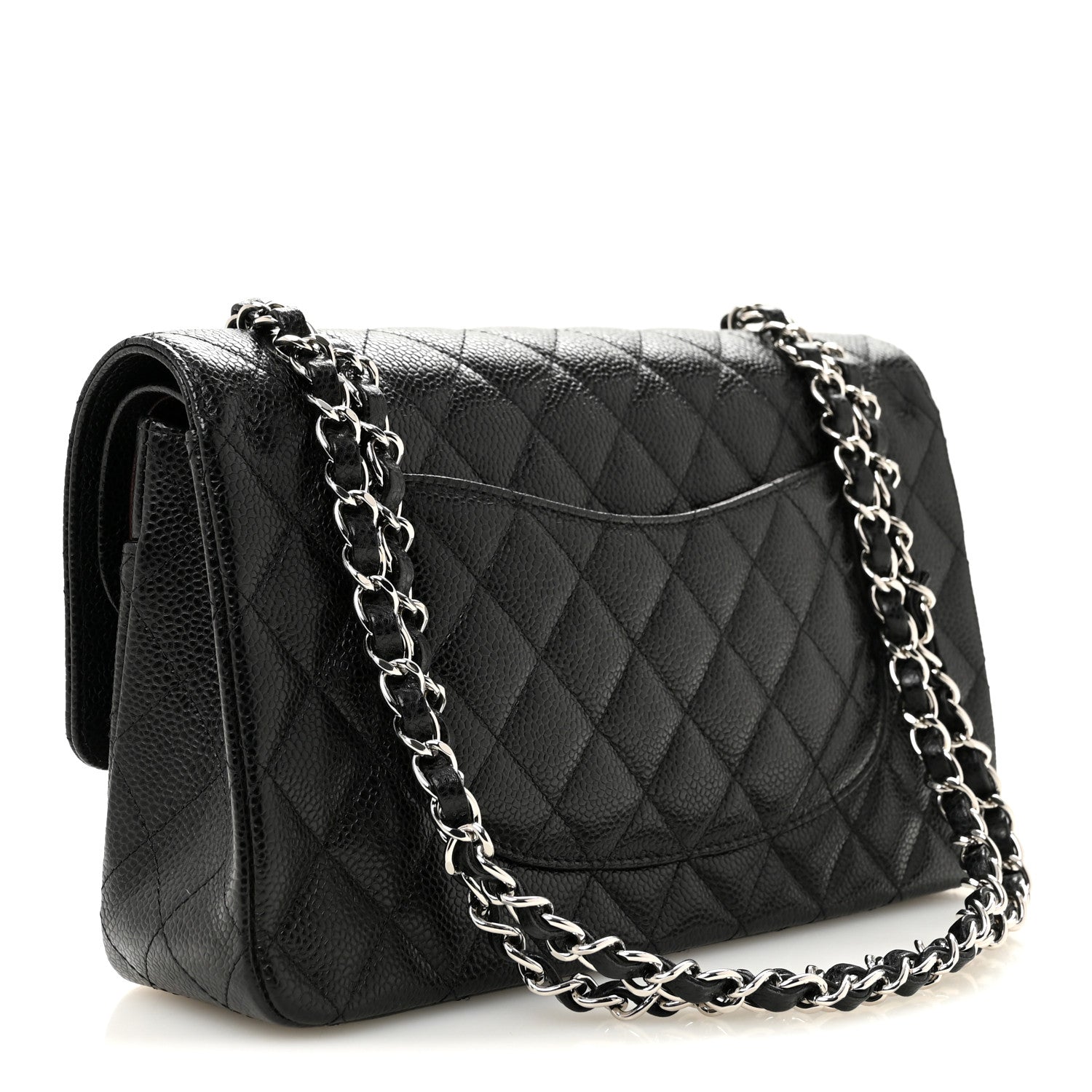 Caviar Quilted Medium Double Flap Black — view 3