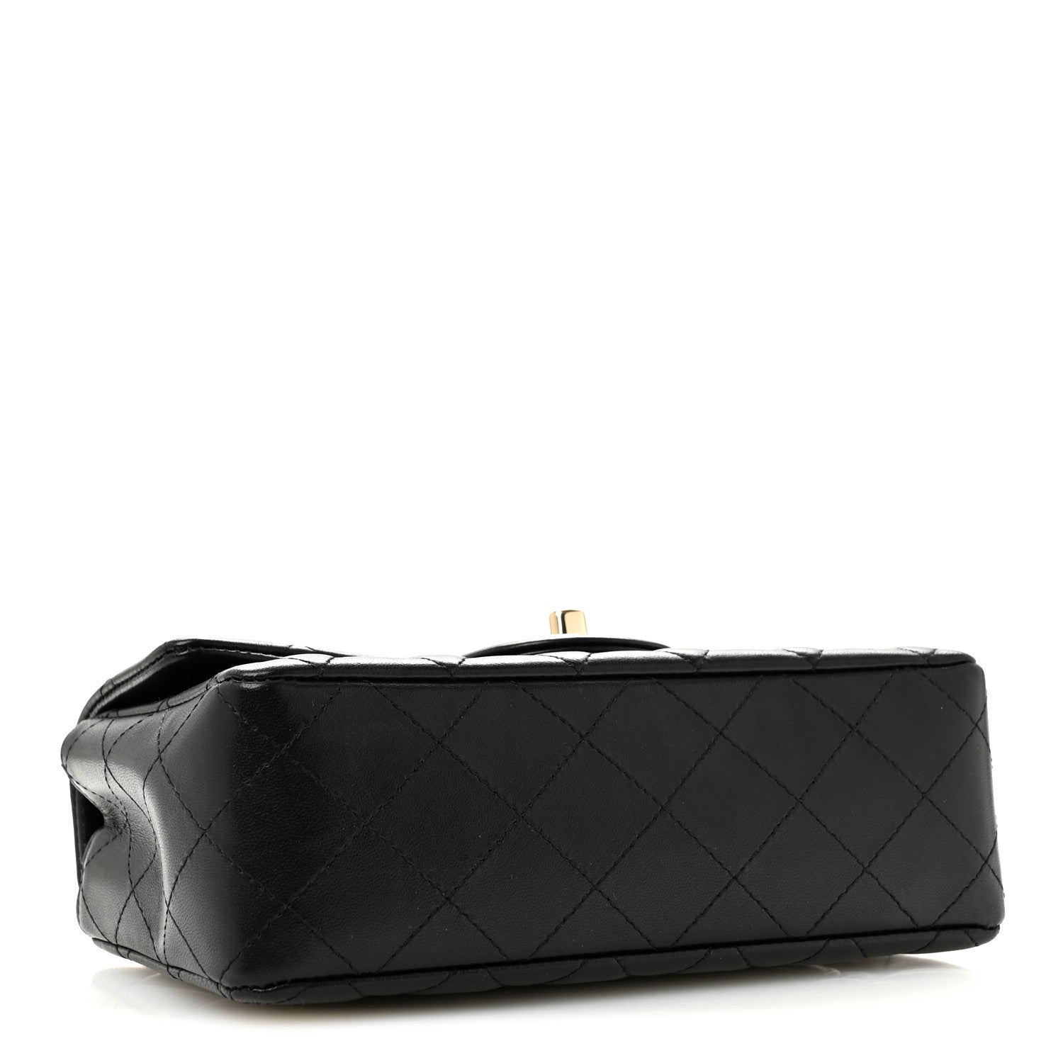 Lambskin Quilted Mini Rectangular Flap Black — view 4