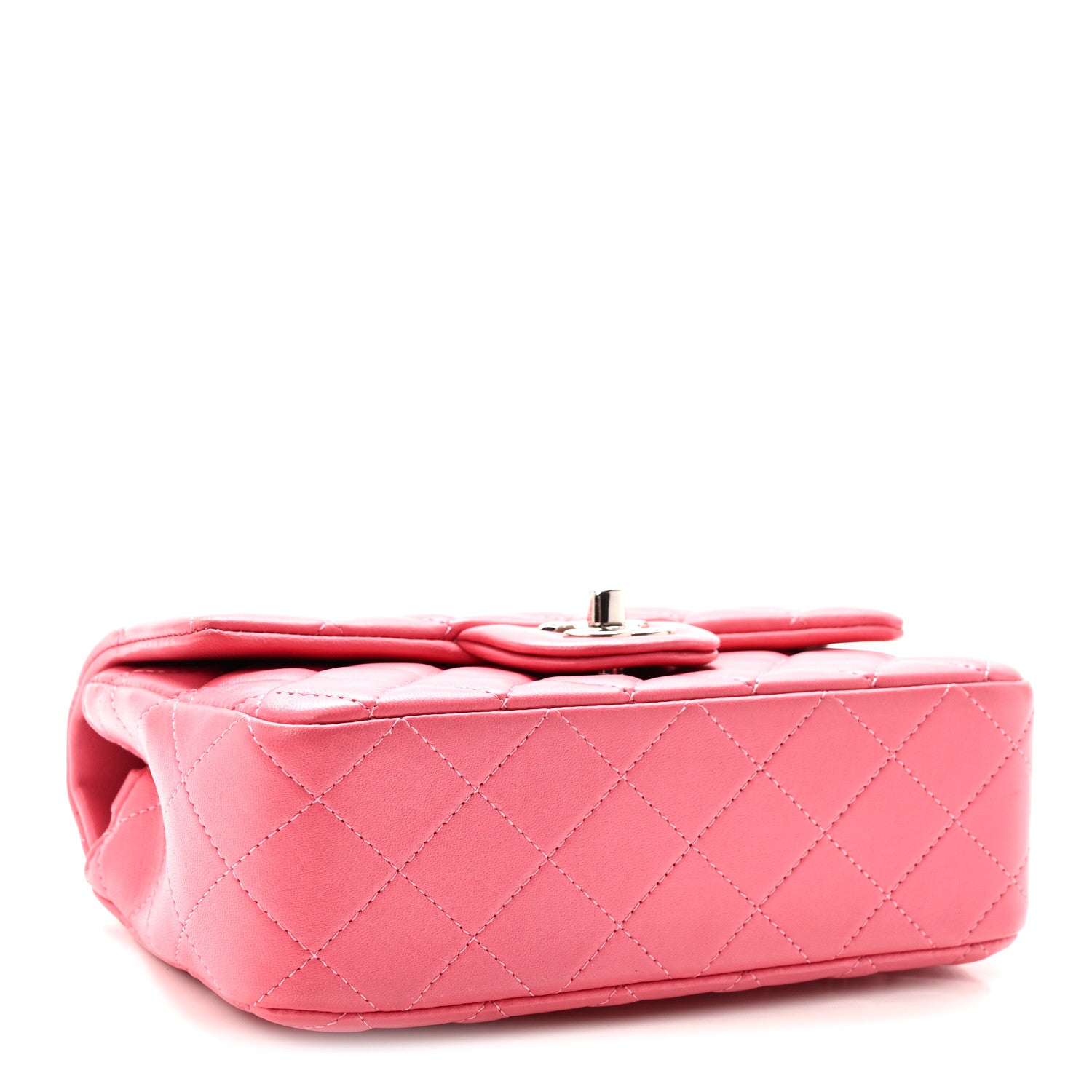 Lambskin Quilted Mini Rectangular Flap Pink — view 4