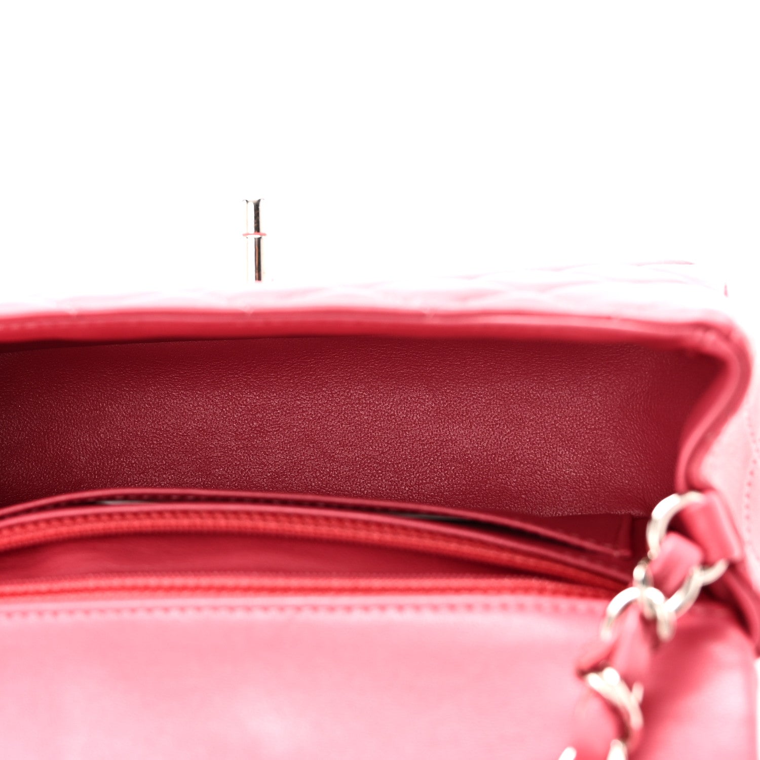 Lambskin Quilted Mini Rectangular Flap Pink — view 5