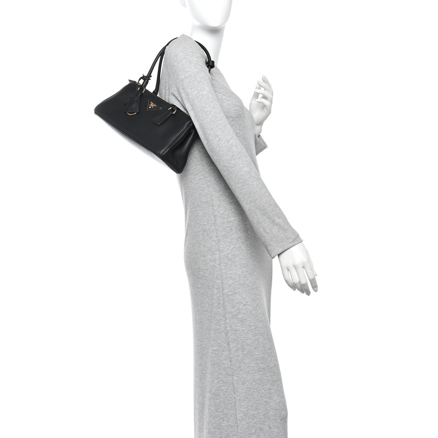 Soft Grain Medium East West Galleria Double Zip Bag Black — view 2