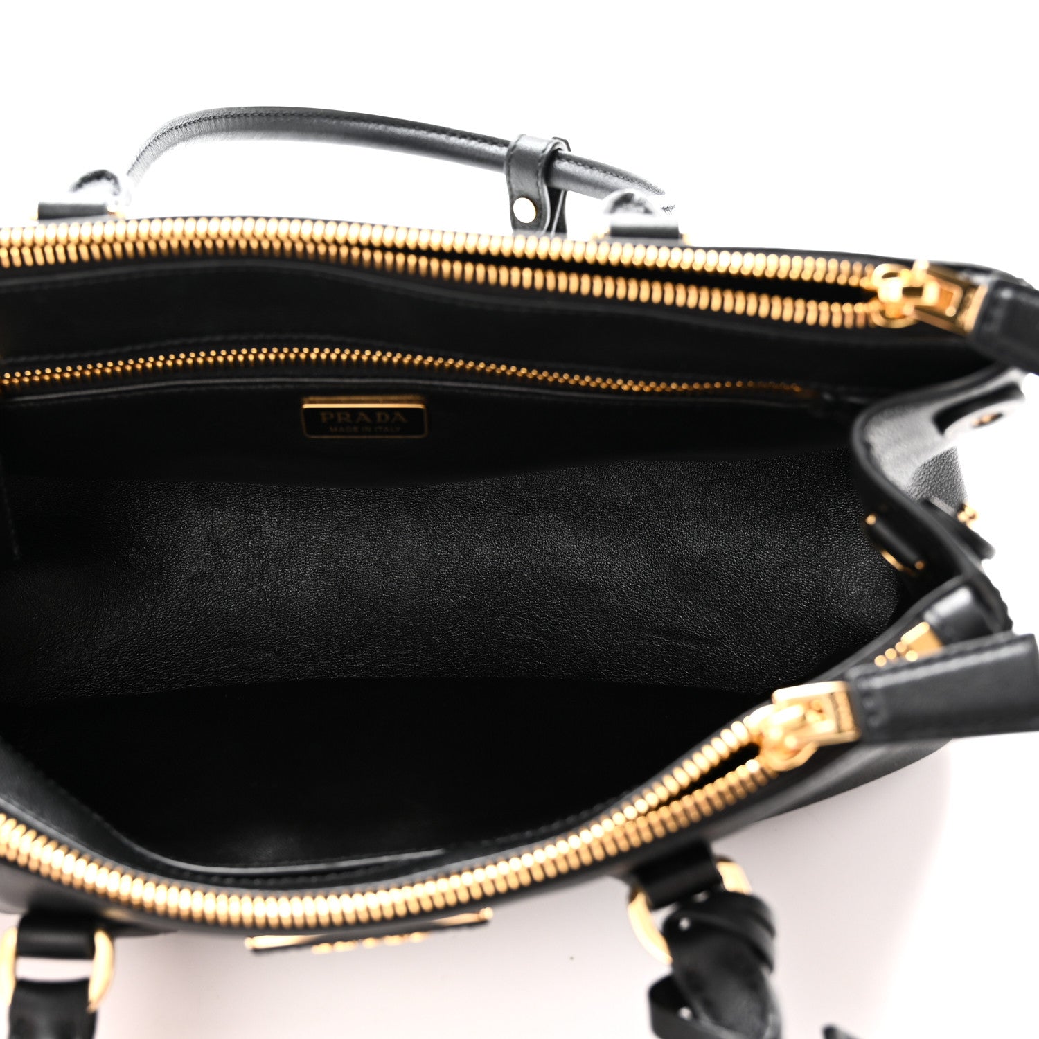 Soft Grain Medium East West Galleria Double Zip Bag Black — view 5
