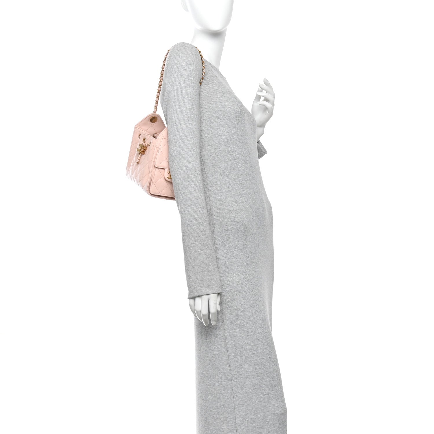Caviar Quilted Mini Chanel 25 Handbag Light Pink — view 2