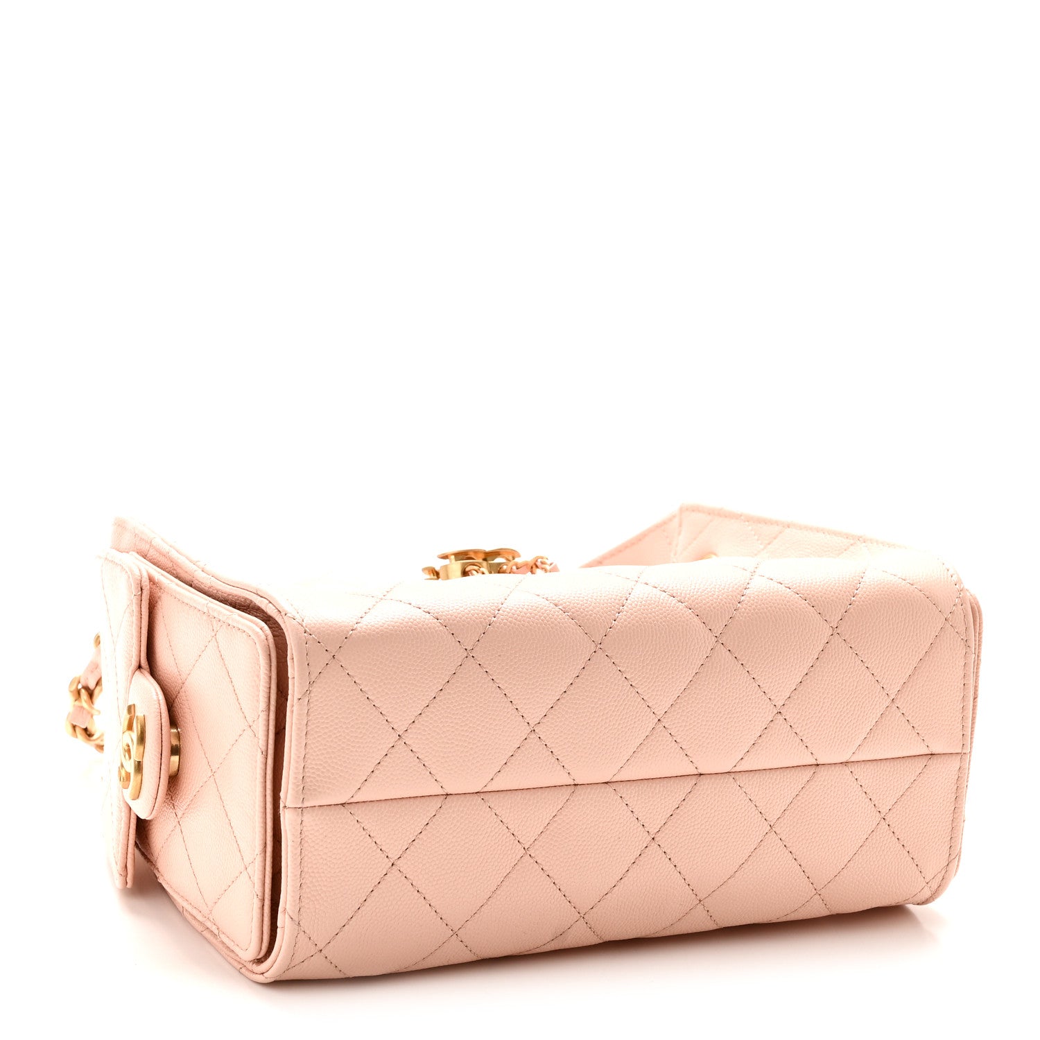 Caviar Quilted Mini Chanel 25 Handbag Light Pink — view 4
