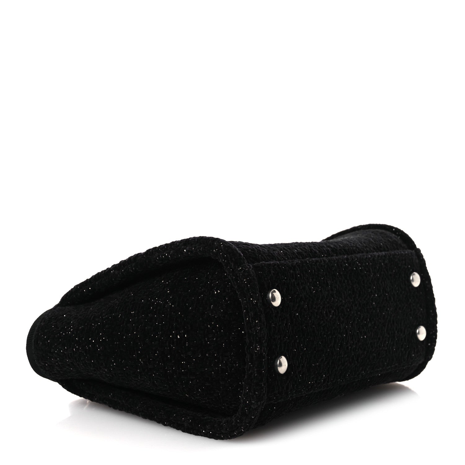 Lurex Canvas Mini Deauville Tote Black — view 4