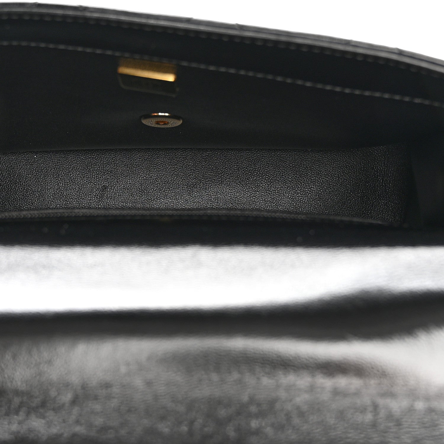 Shiny Lambskin Quilted Twisted Links Top Handle Flap Black — view 5