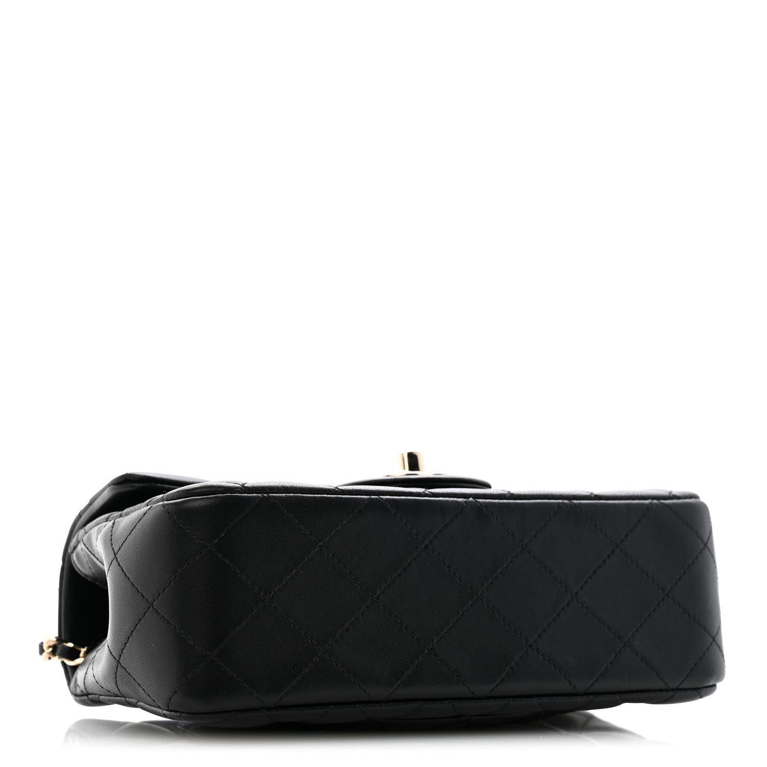 Lambskin Quilted Mini Top Handle Rectangular Flap Black — view 4