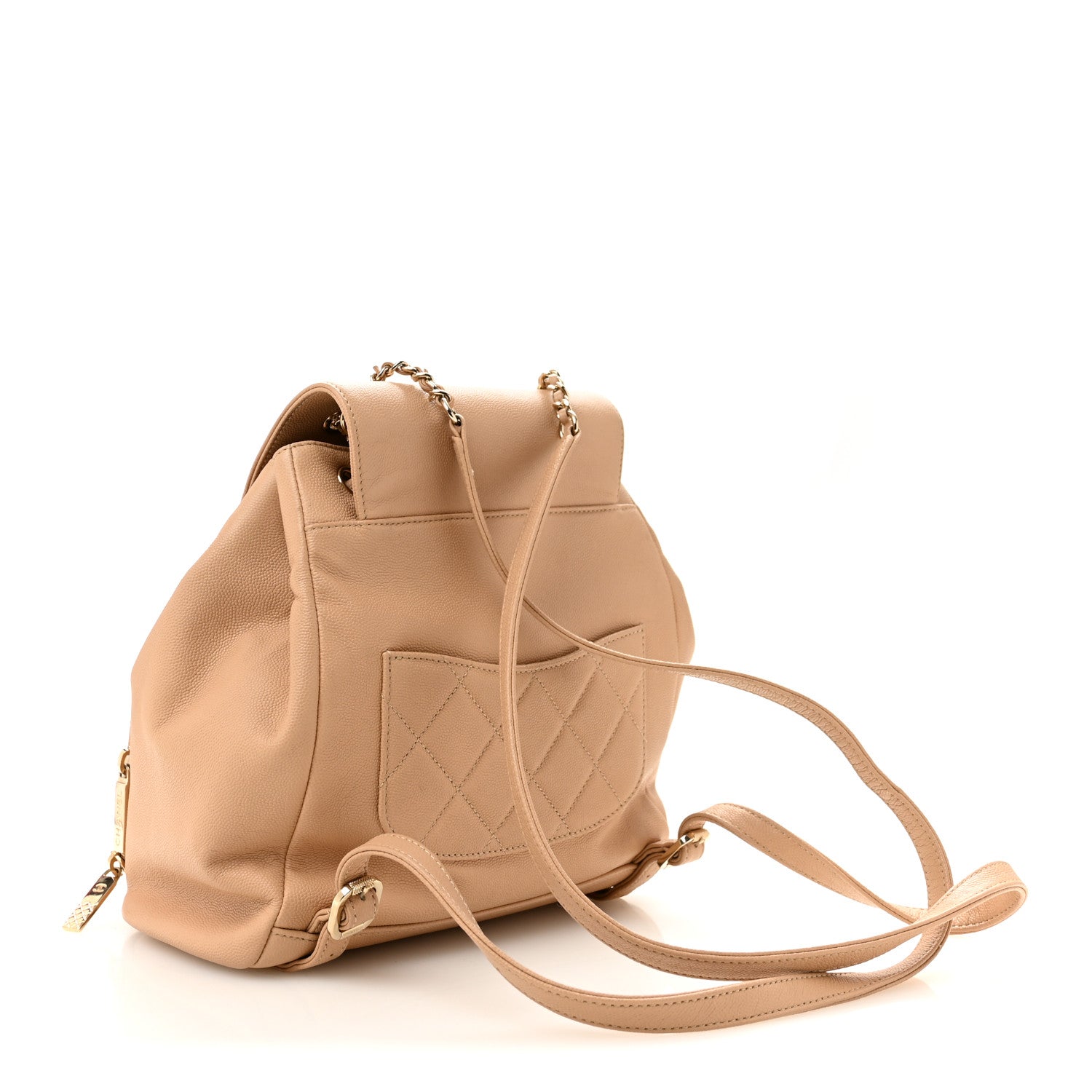 Caviar Quilted Business Affinity Backpack Beige — view 3
