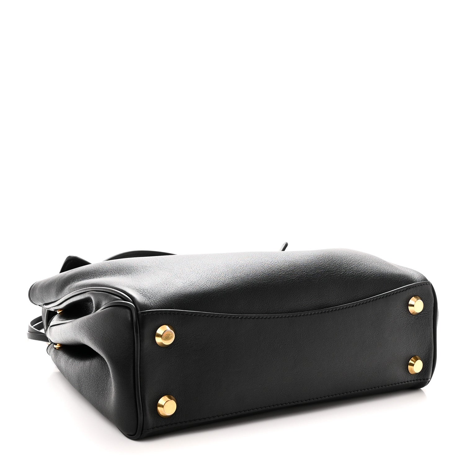 Natural Smooth Calfskin Small Rodeo Top Handle Handbag Black — view 4