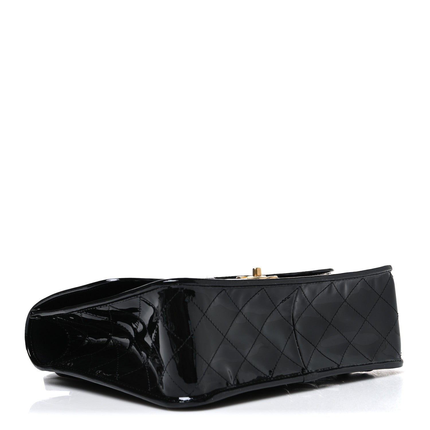 Patent Quilted Large School Memory Top Handle Flap Black Black — view 4