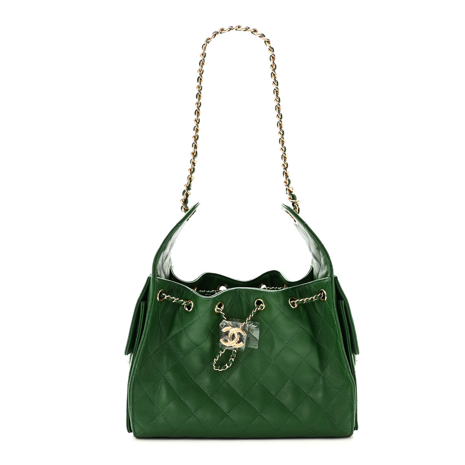 Caviar Quilted Small Chanel 25 Handbag Green