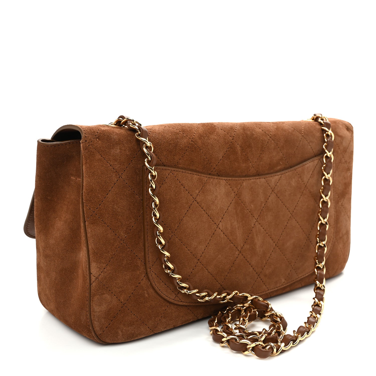 Suede Calfskin Small Souplissimo Maxi Flap Camel — view 3