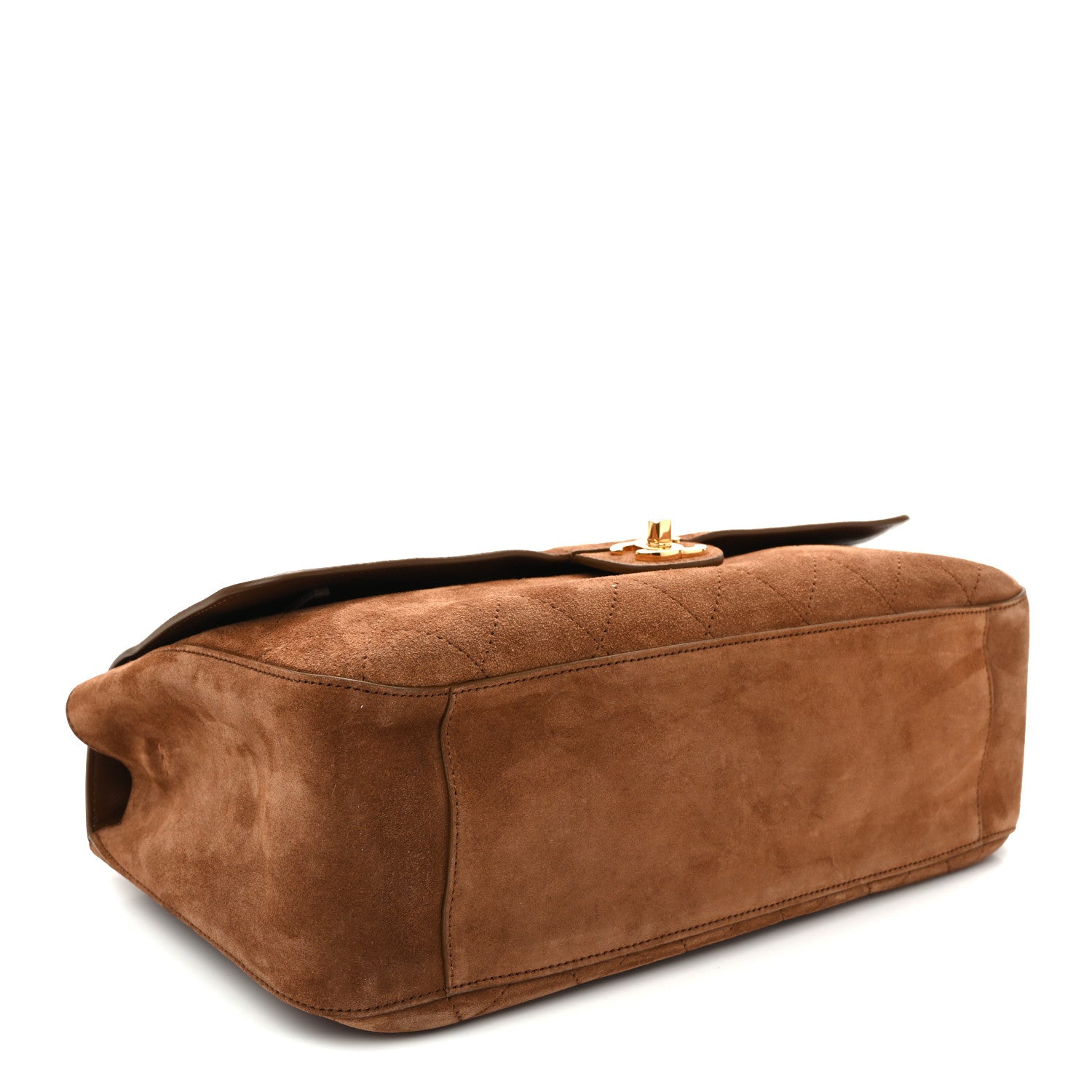 Suede Calfskin Small Souplissimo Maxi Flap Camel — view 4
